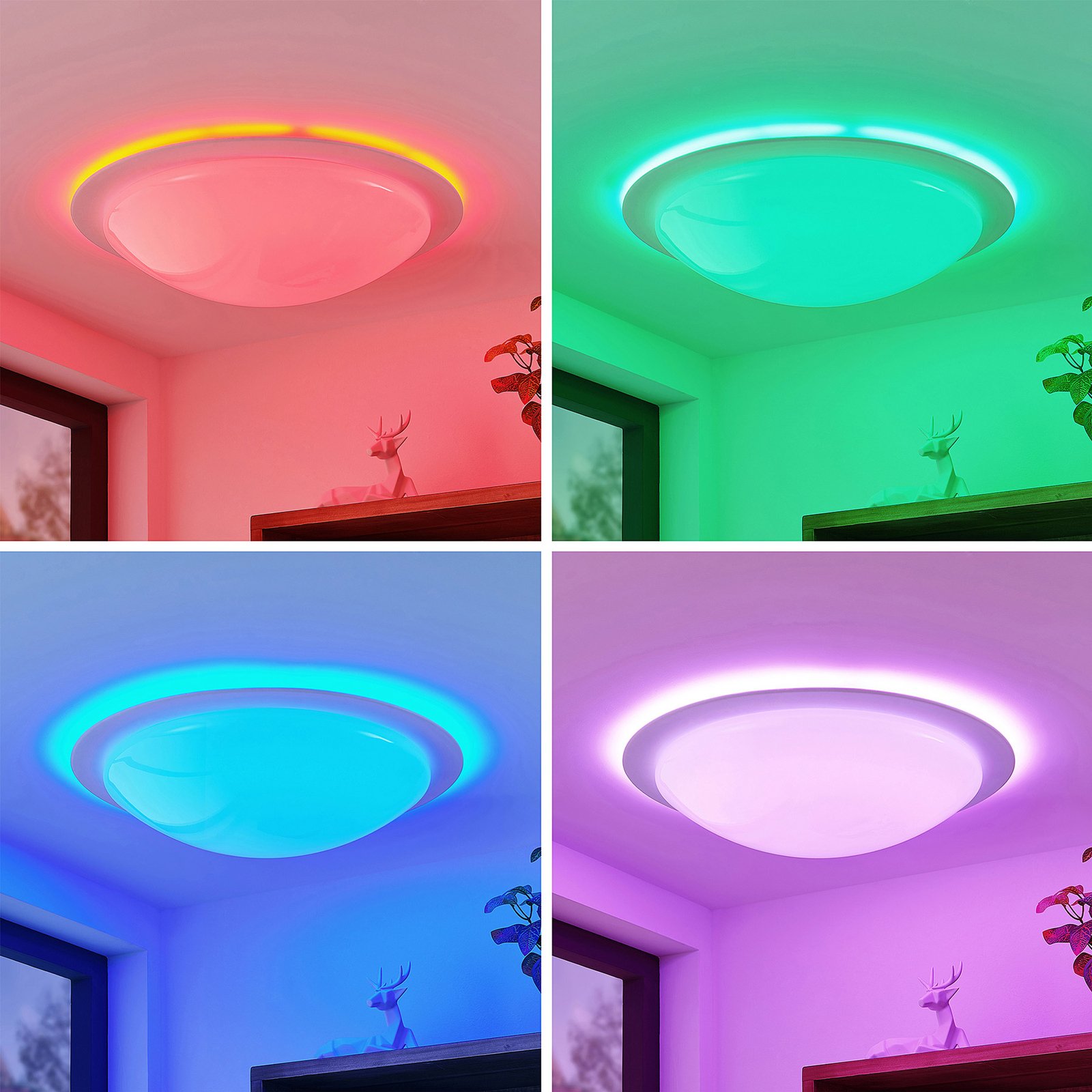 Lindby Aurela LED stropní světlo, CCT RGB Ø 58,5cm