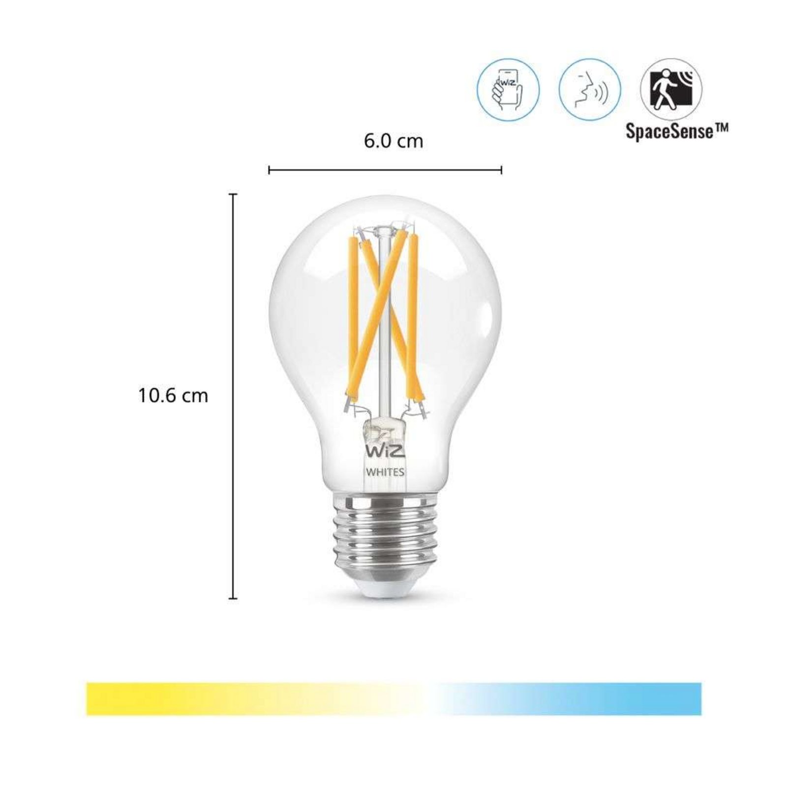 Izzók Smart TW 7W 806lm 2700-6500K E27 - WiZ
