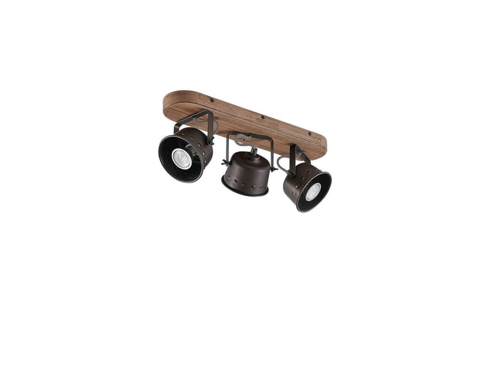 Rubinjo 3 Plafondlamp Wood/Black - Lindby