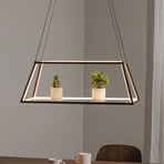 Lucande LED-Hängeleuchte Mensola, schwarz, Alu, 75 cm