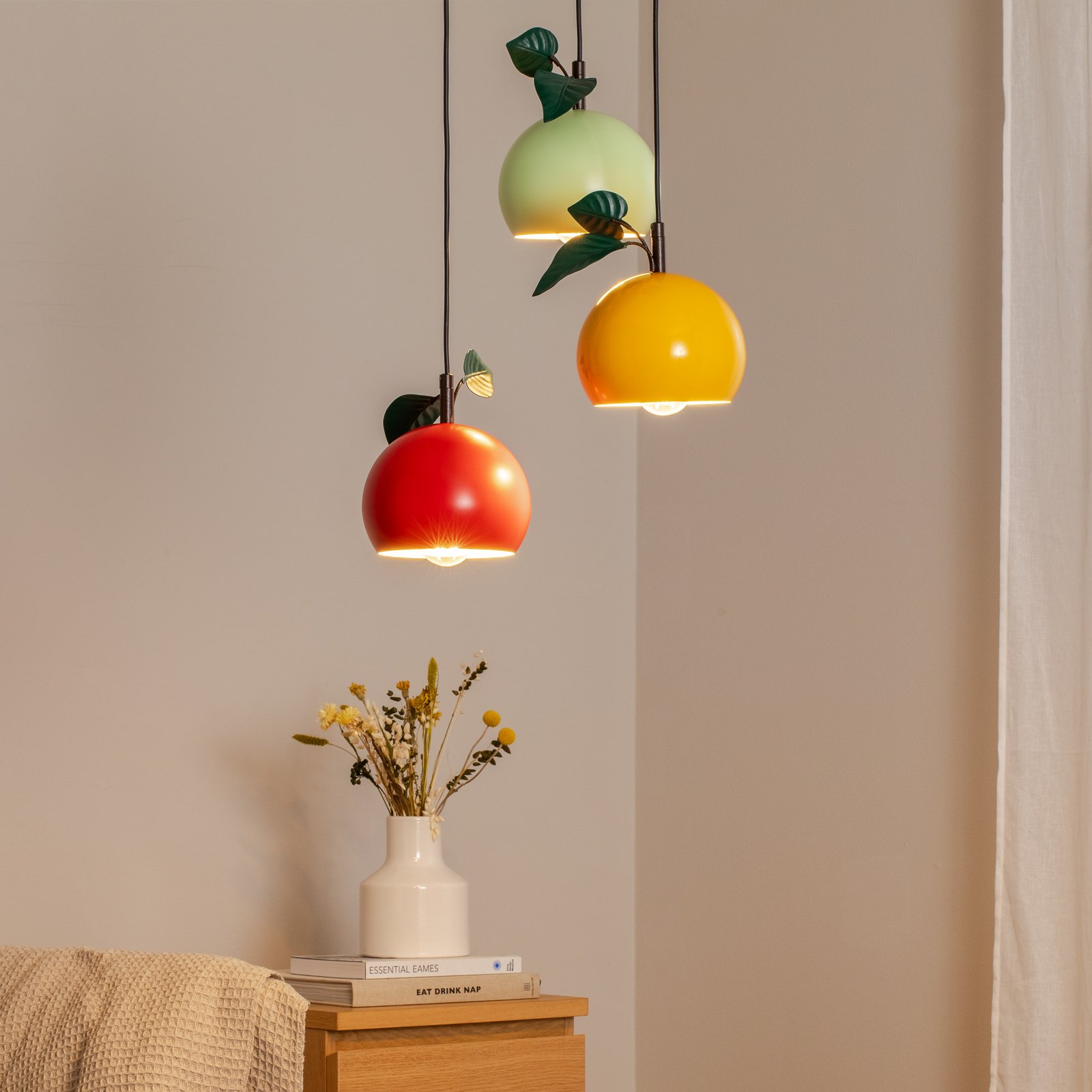 Hängelampe Apple mix, bunt, Metall, Ø 42 cm, 3-flammig, E27