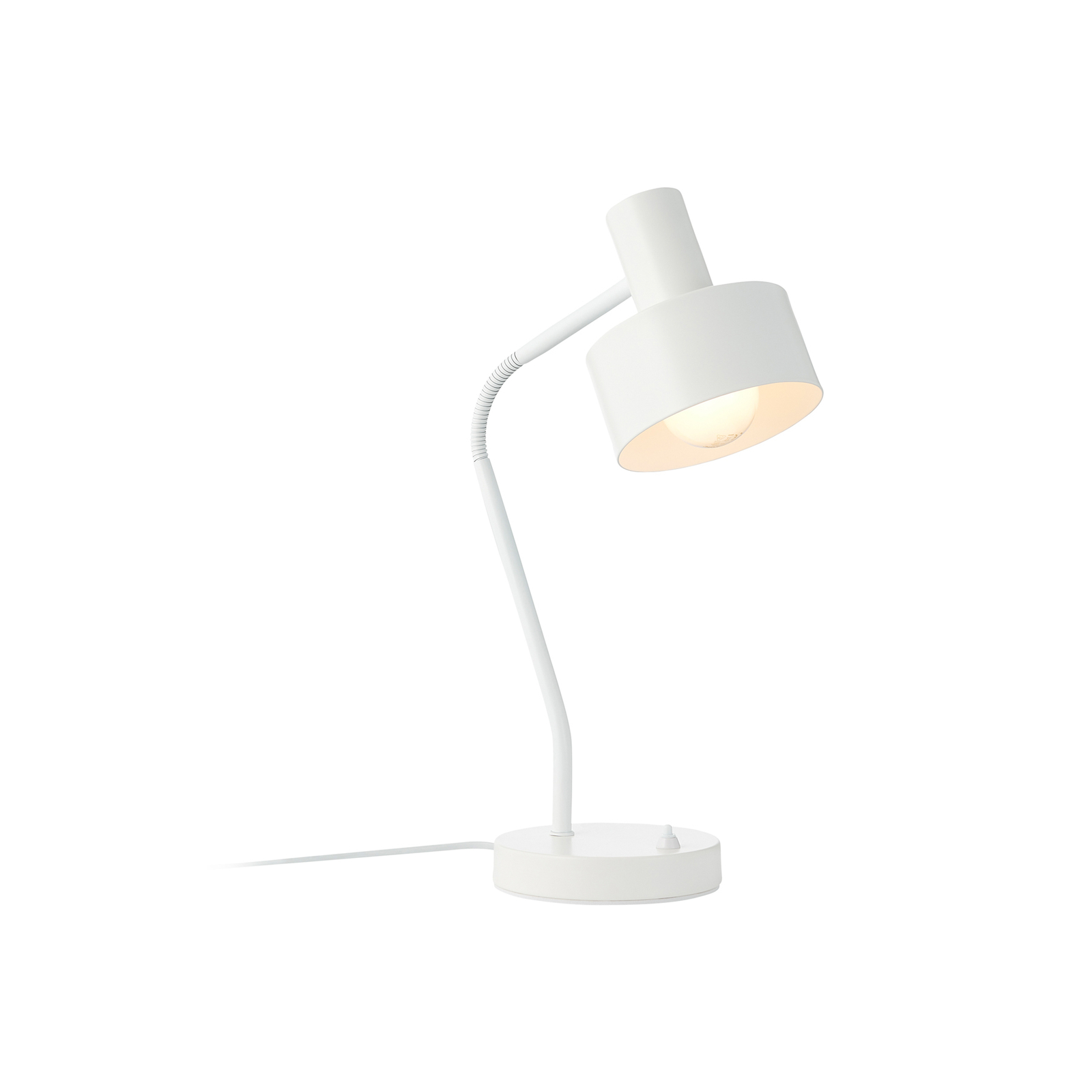Lampa stołowa Matis, metal, regulowany klosz, biały