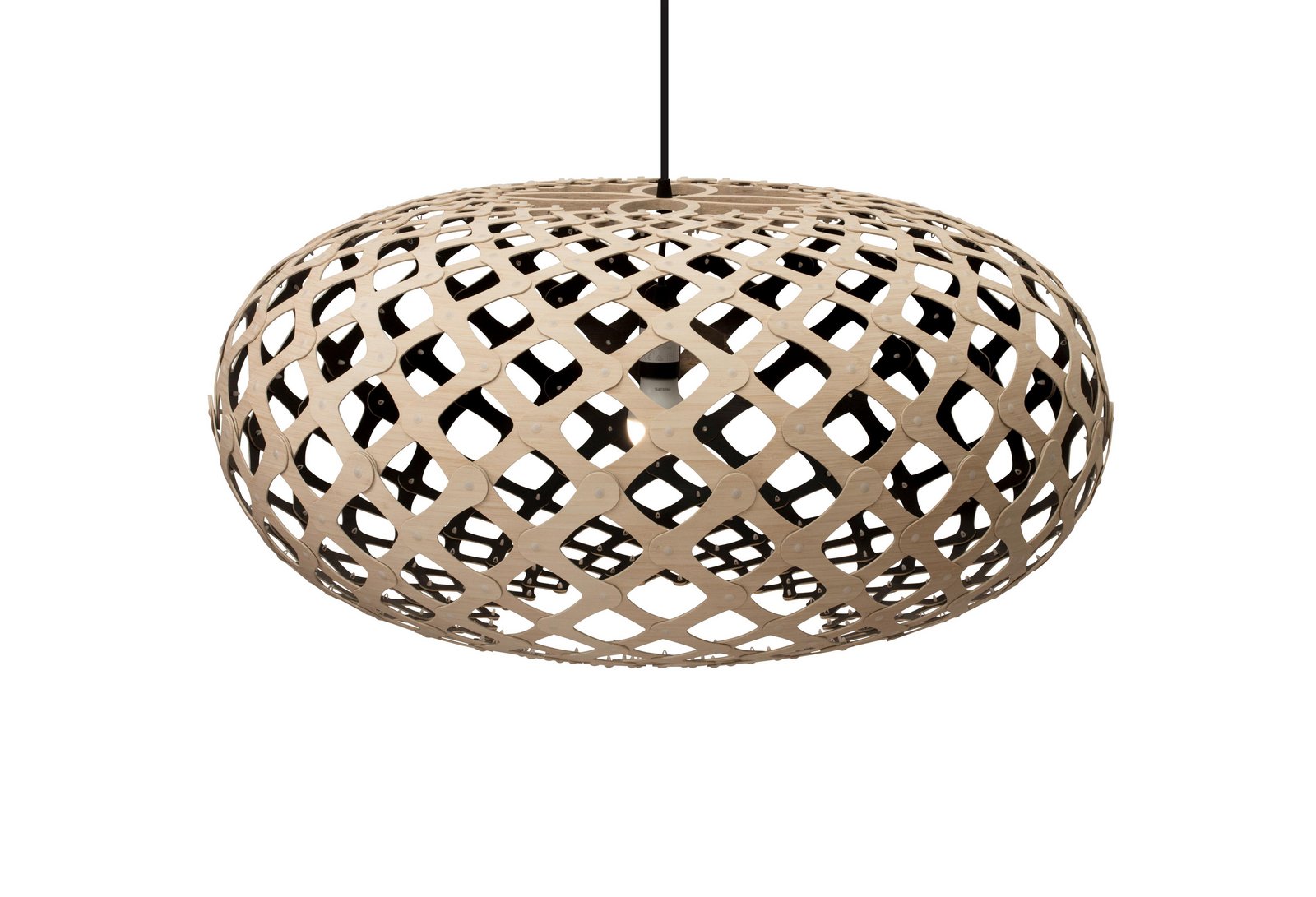 Kina Candeeiro Suspenso Ø80 Black 1 Side - David Trubridge