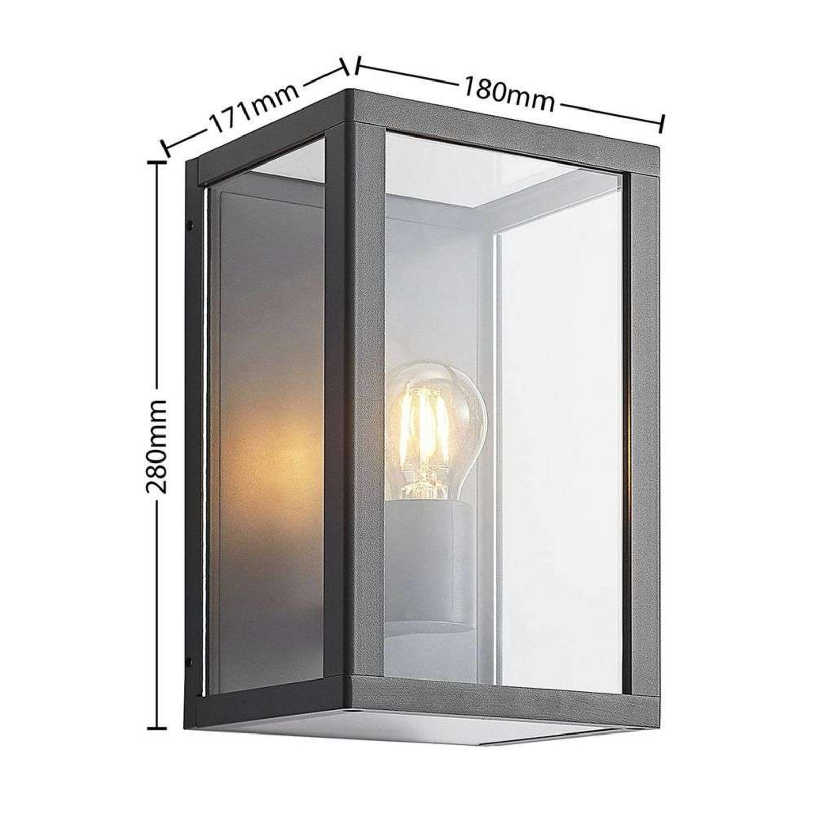 Giavanna Candeeiro de Parede Exterior H28 Dark Grey - Lindby