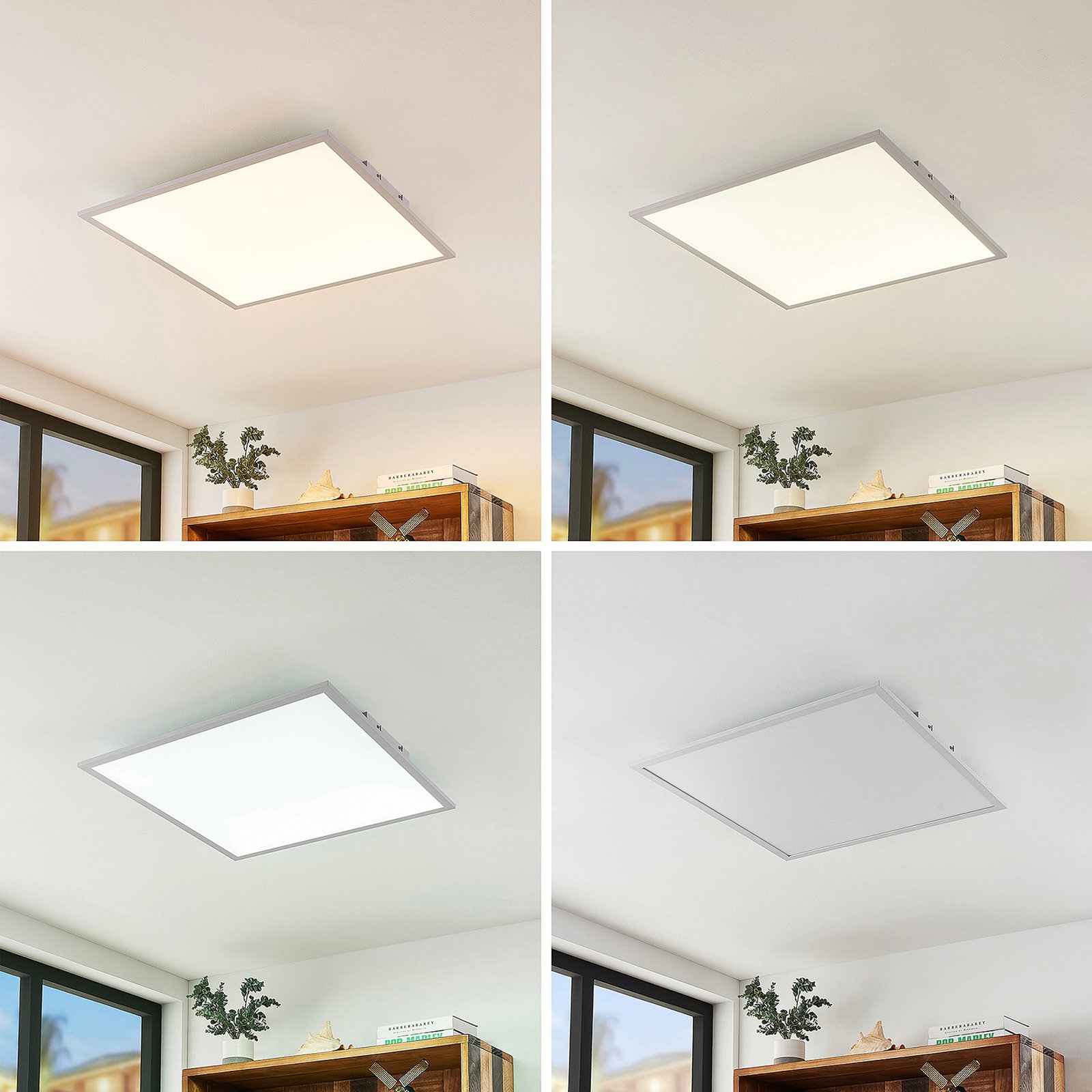 Lindby Luay Painel LED, 60 x 60 cm, branco, 3000-6000K