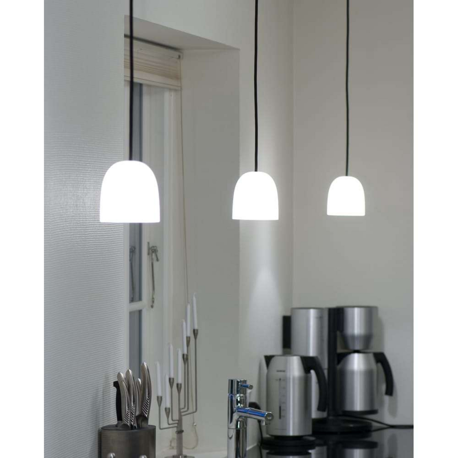 Super 215 Candeeiro Suspenso Branco/Sort - Piet Hein