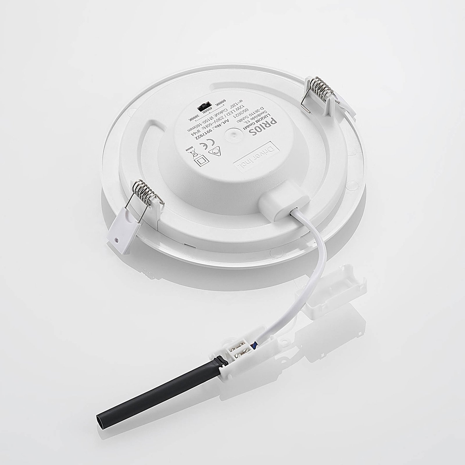 Prios Luci LED da incasso Cadance, bianco, 17 cm, CCT, IP44