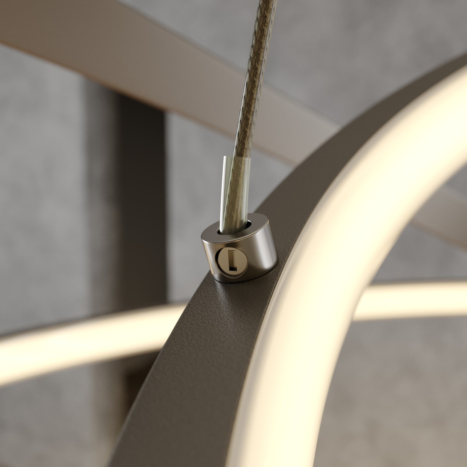 Lampada LED a sospensione Lucande Ezan, nichel, metallo, Ø 80 cm