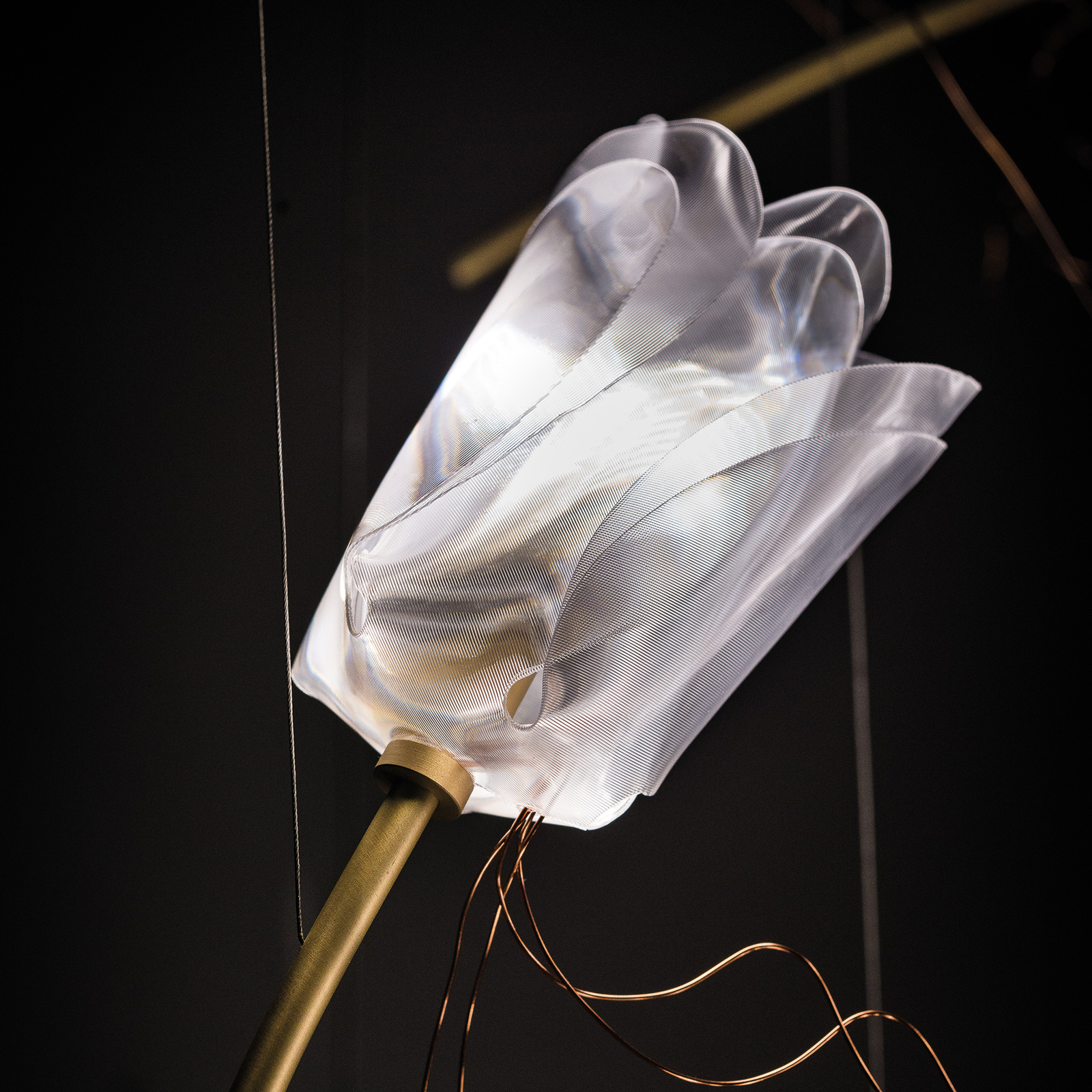 Slamp Tulip 7 LED függő prizma/s.réz szögletes