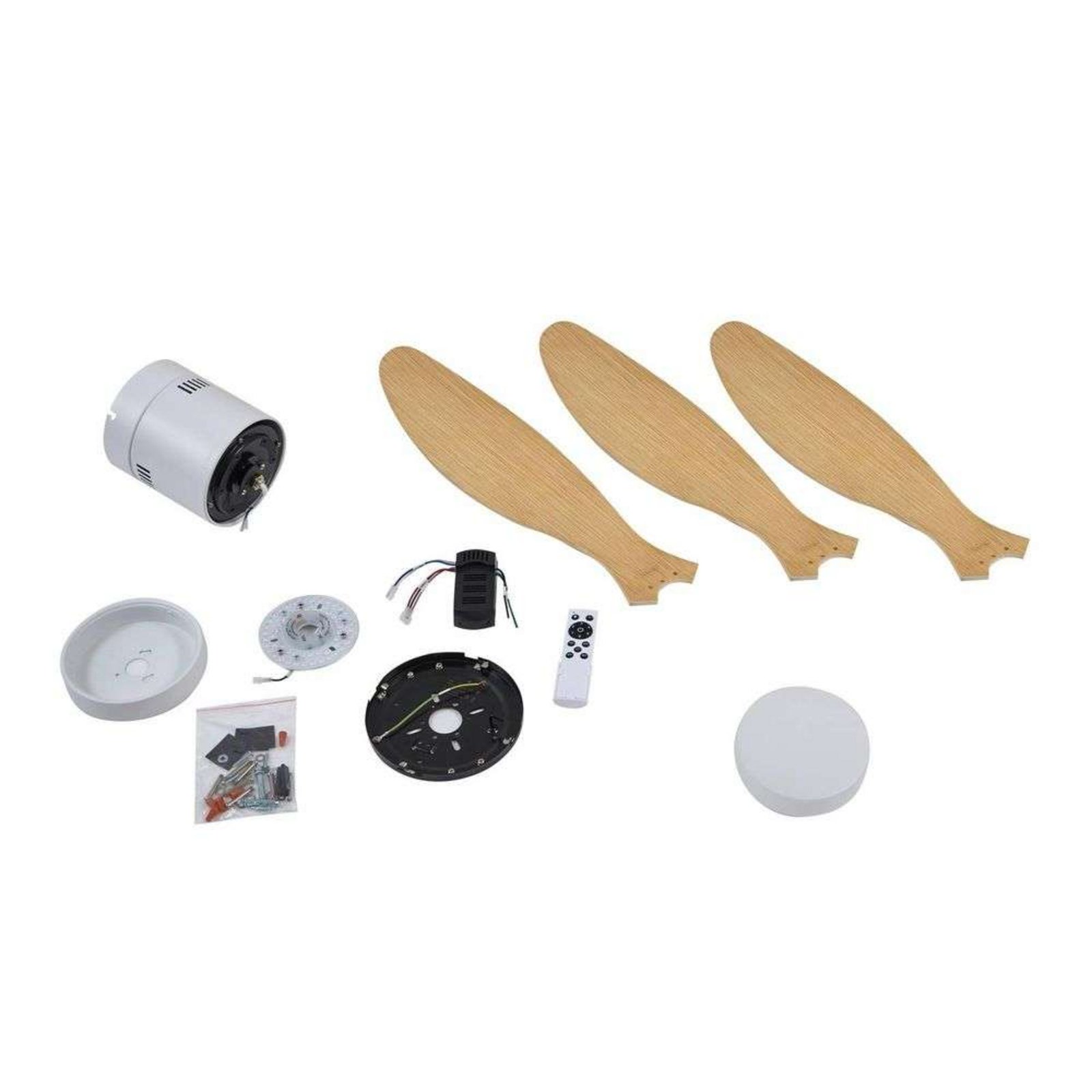 Kayu LED Ventilador de teto Branco/Madeira - Lucande