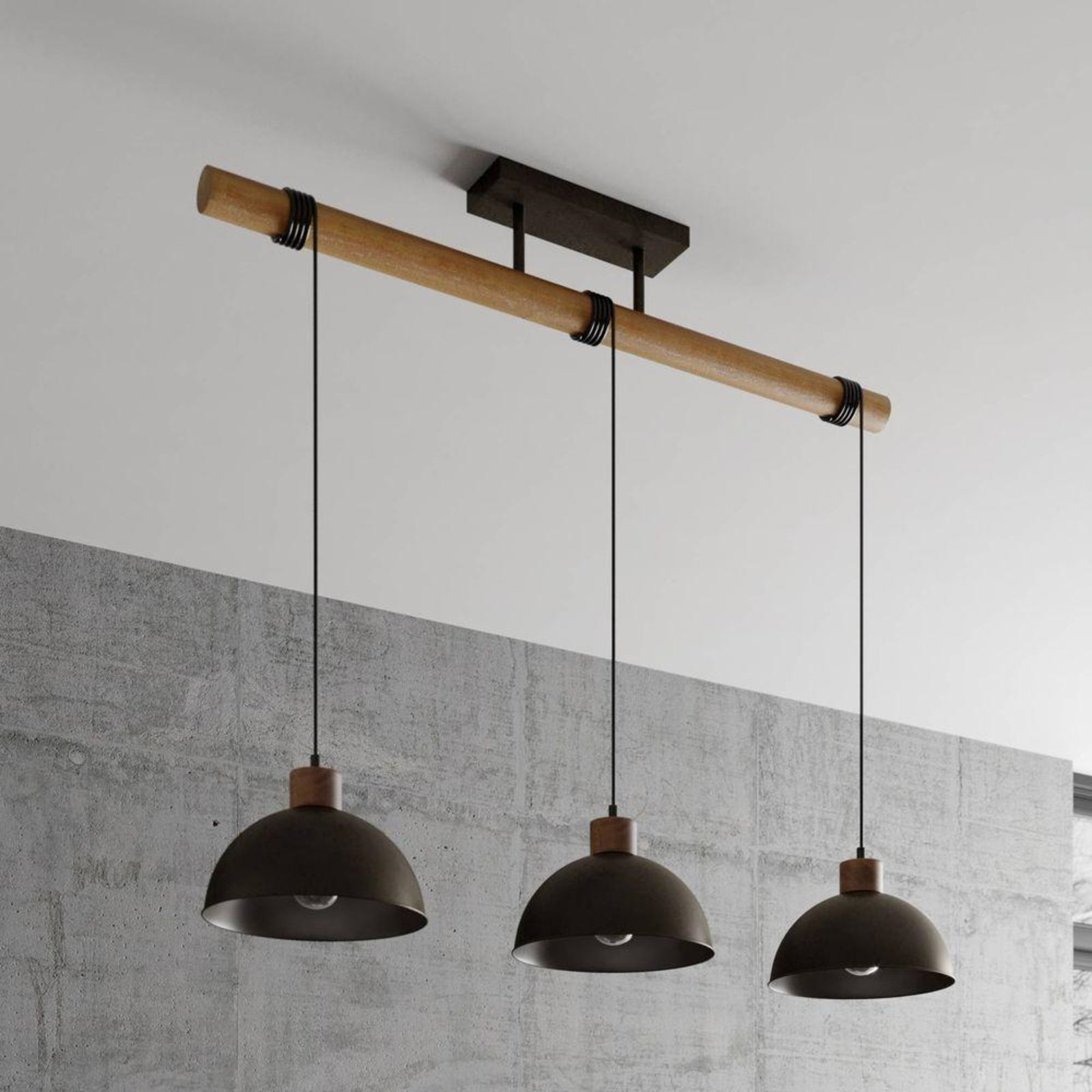Holgar Pendelleuchte Green/Wood - Lindby