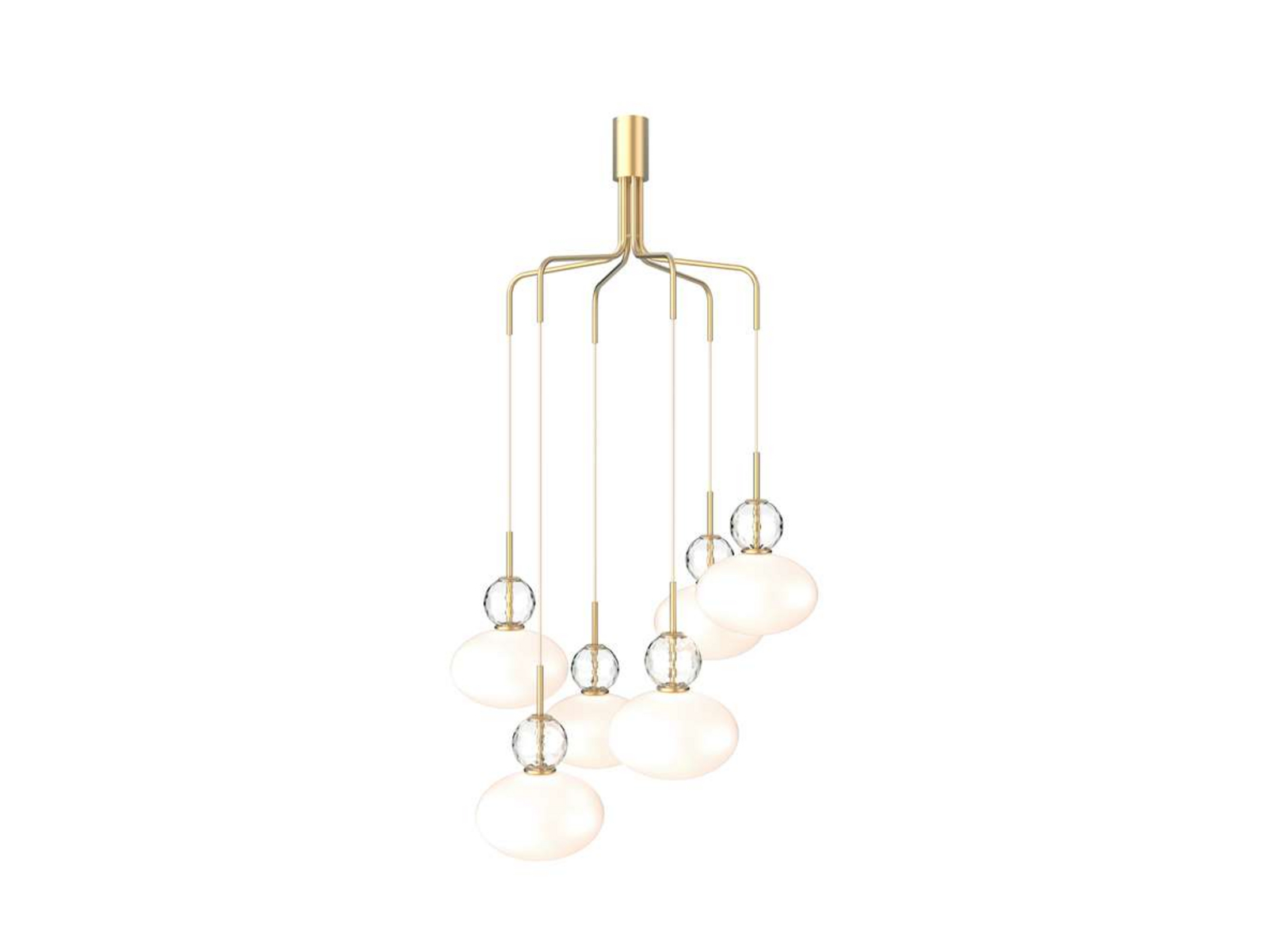Rizzatto Cluster 6 Lustre Satin Brass/Opal - Nuura