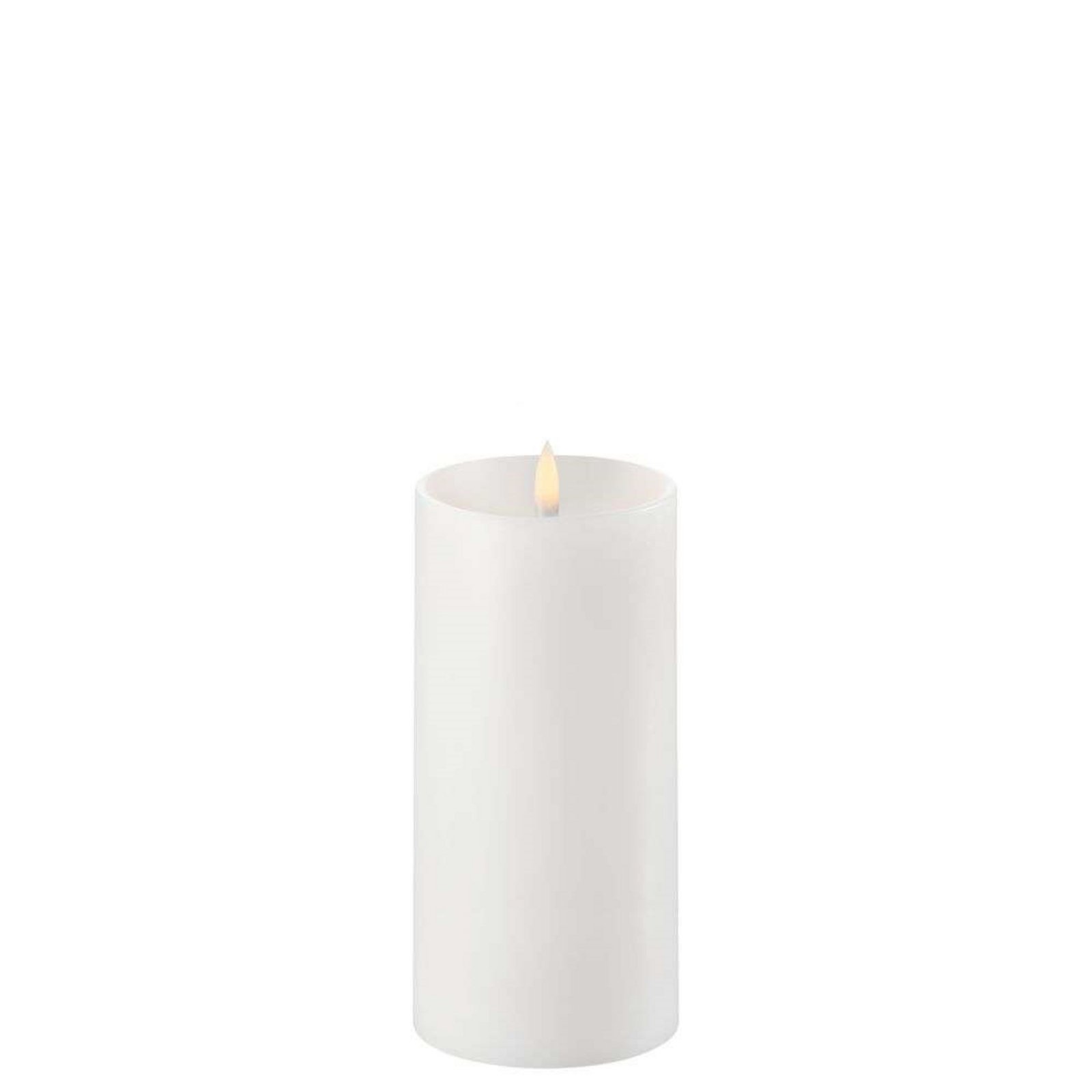 Vela de Pilar LED w/shoulder 7,8x15 cm Nordic White - Uyuni Lighting