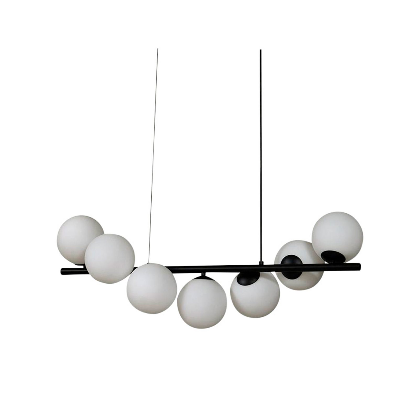 Isandro 7 Hanglamp Zwart/Opaal - Lucande