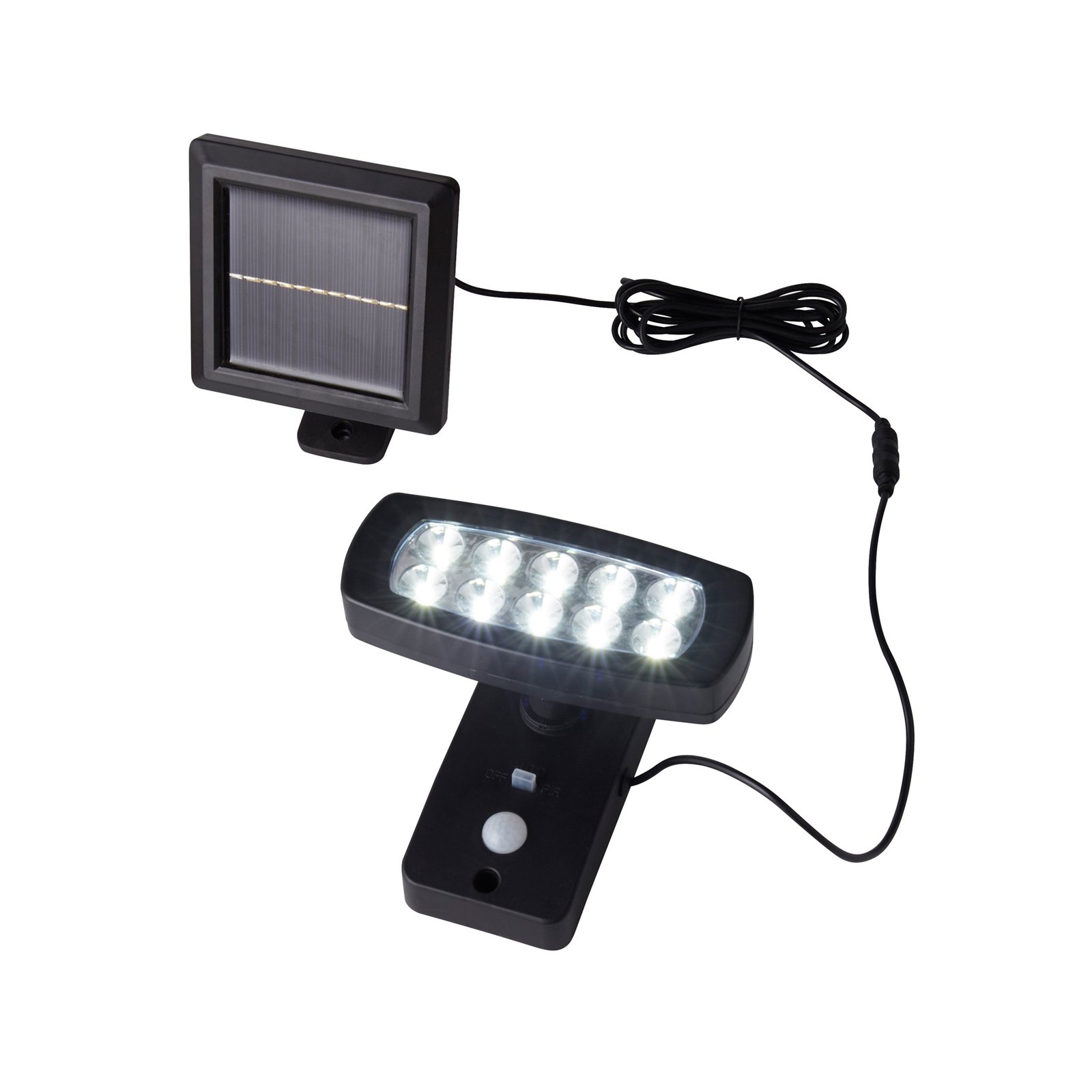 LED päikesepaneeliga seinavalgusti 67423BK-PIR, liikumisanduriga