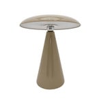 Beacon LED-es újratölthető asztali lámpa Kinoko, barna, IP44, magasság 27 cm