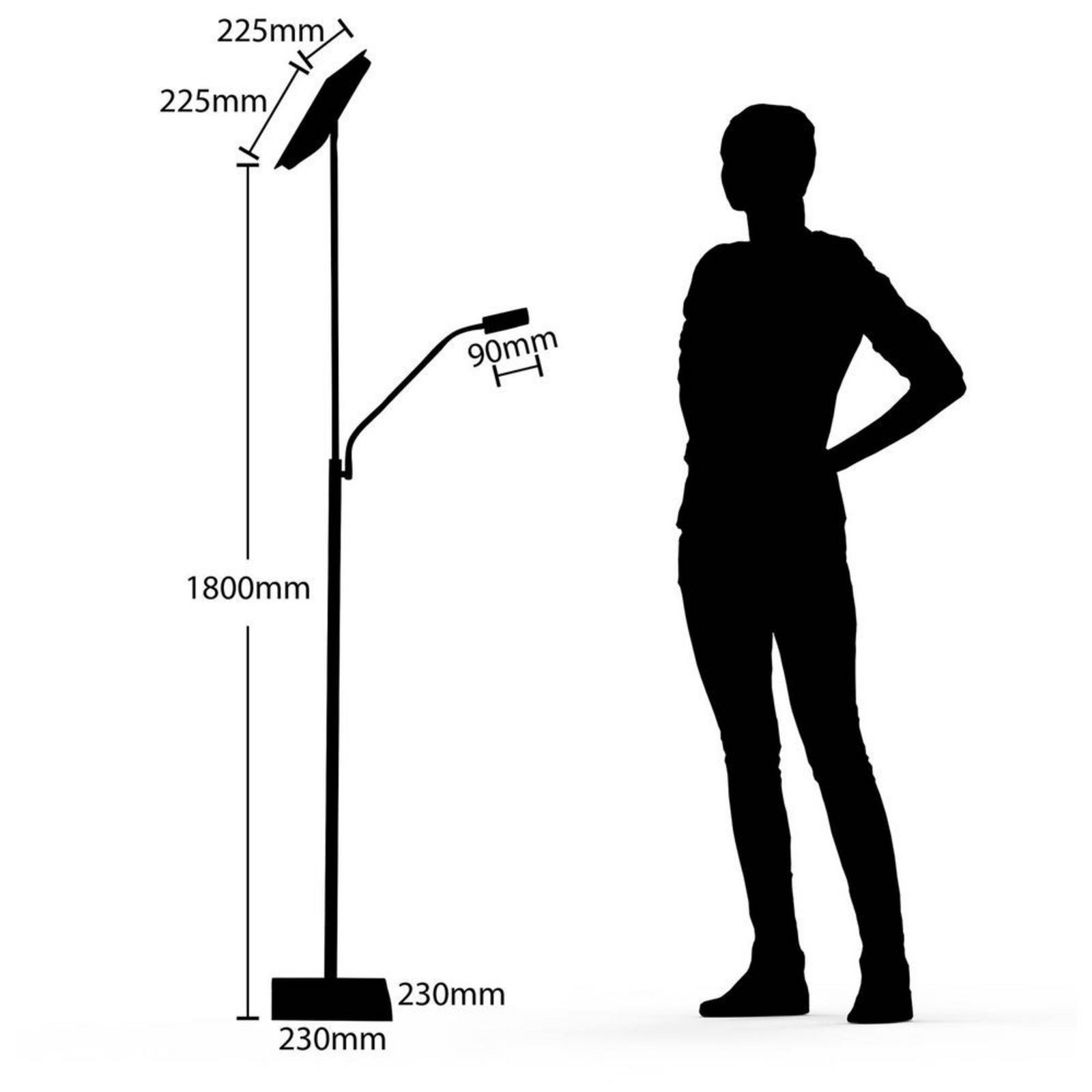 Sumani LED Vloerlamp Satin Nickel - Lindby