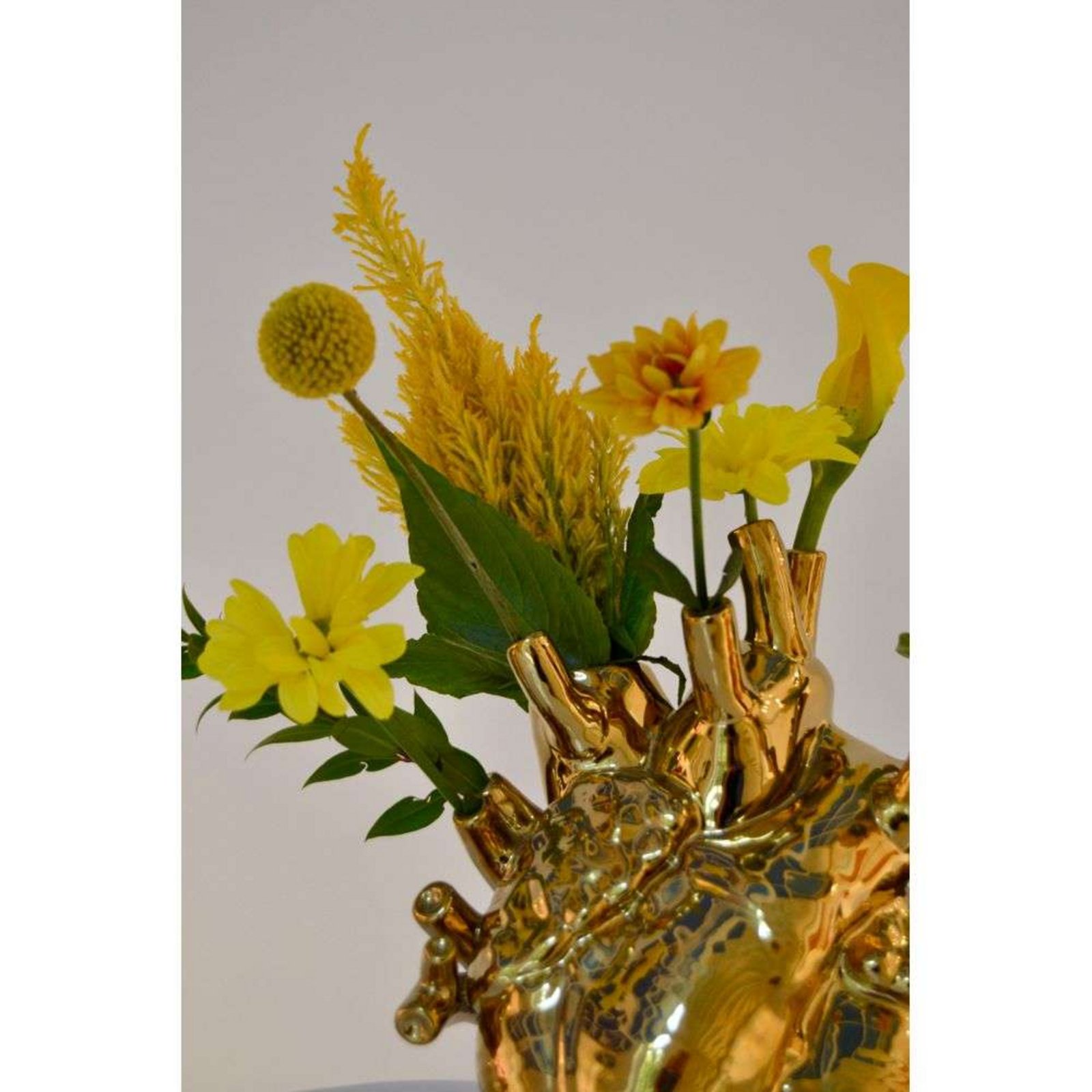 Love In Bloom Giant Resin Heart Vaas Goud - Seletti
