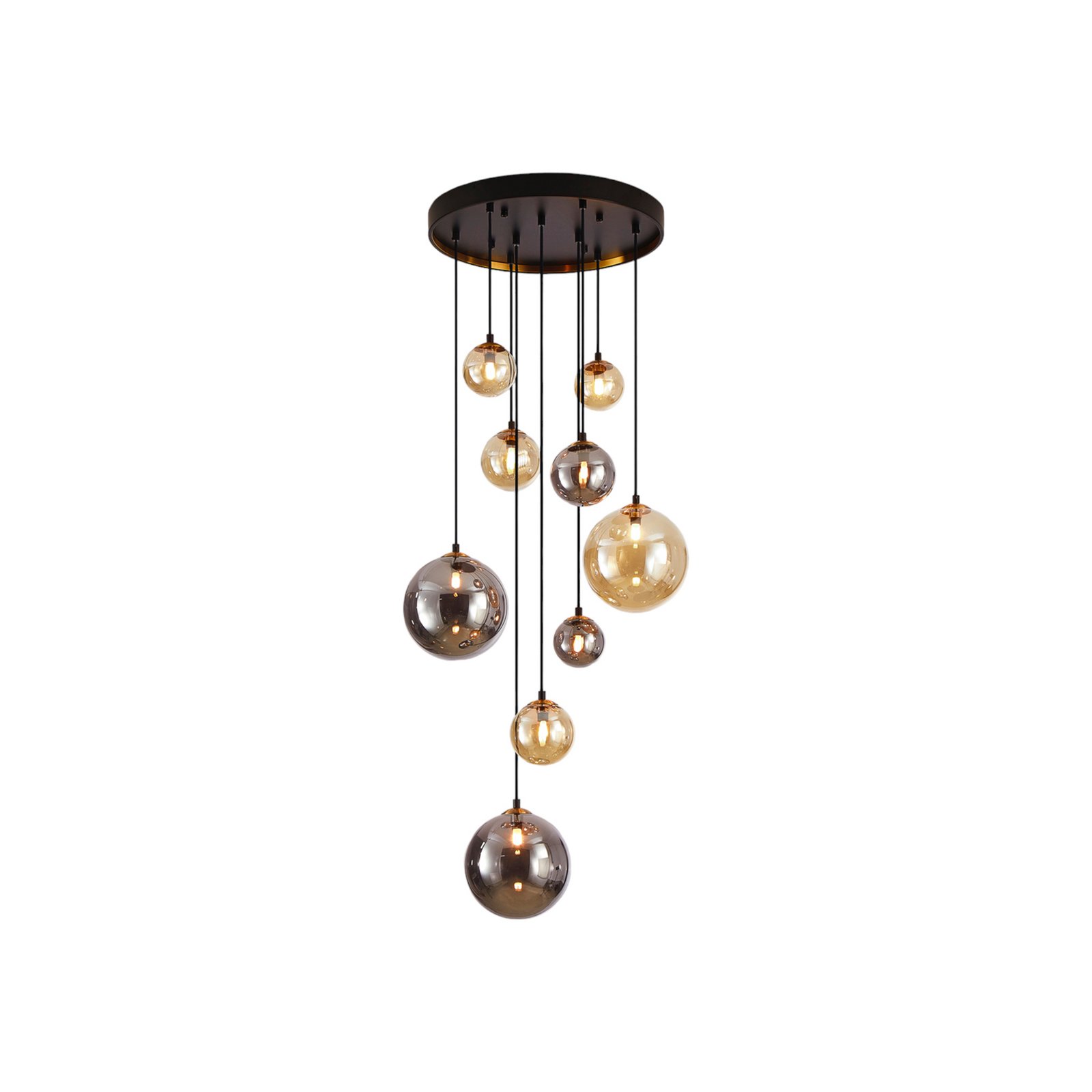 Hängeleuchte Dark, Eisen, Glas, amber, smoke, Ø 55 cm