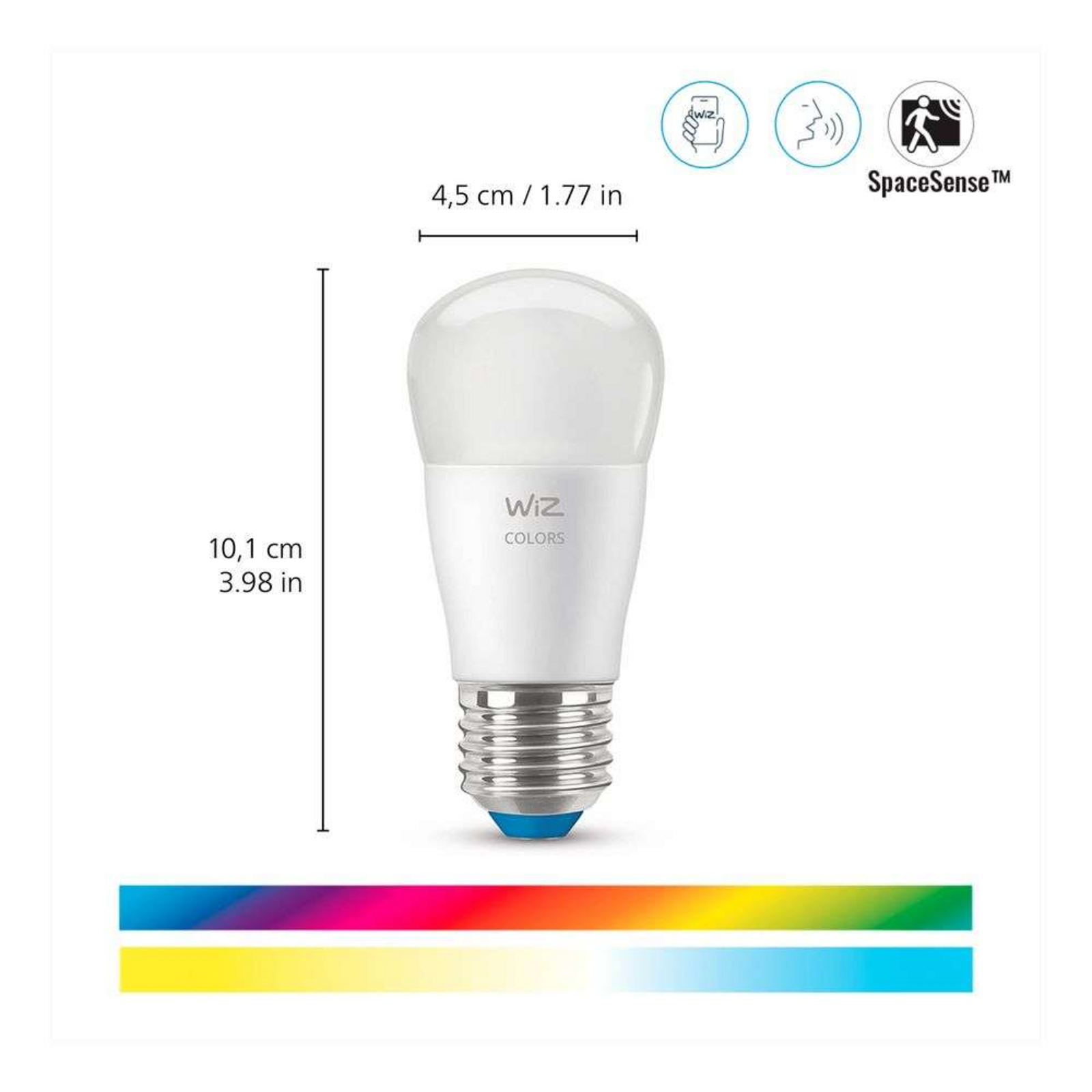 Bulb Smart Color 4,9W 470lm 2200-6500K RGB Crown E27- WiZ