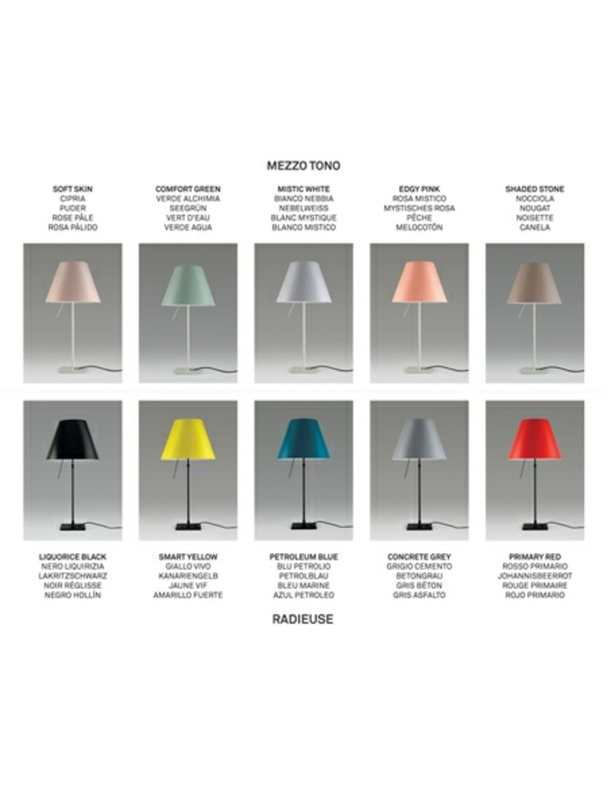 Costanza Bordlampe m/Dimmer Svart/Concrete Grey - Luceplan
