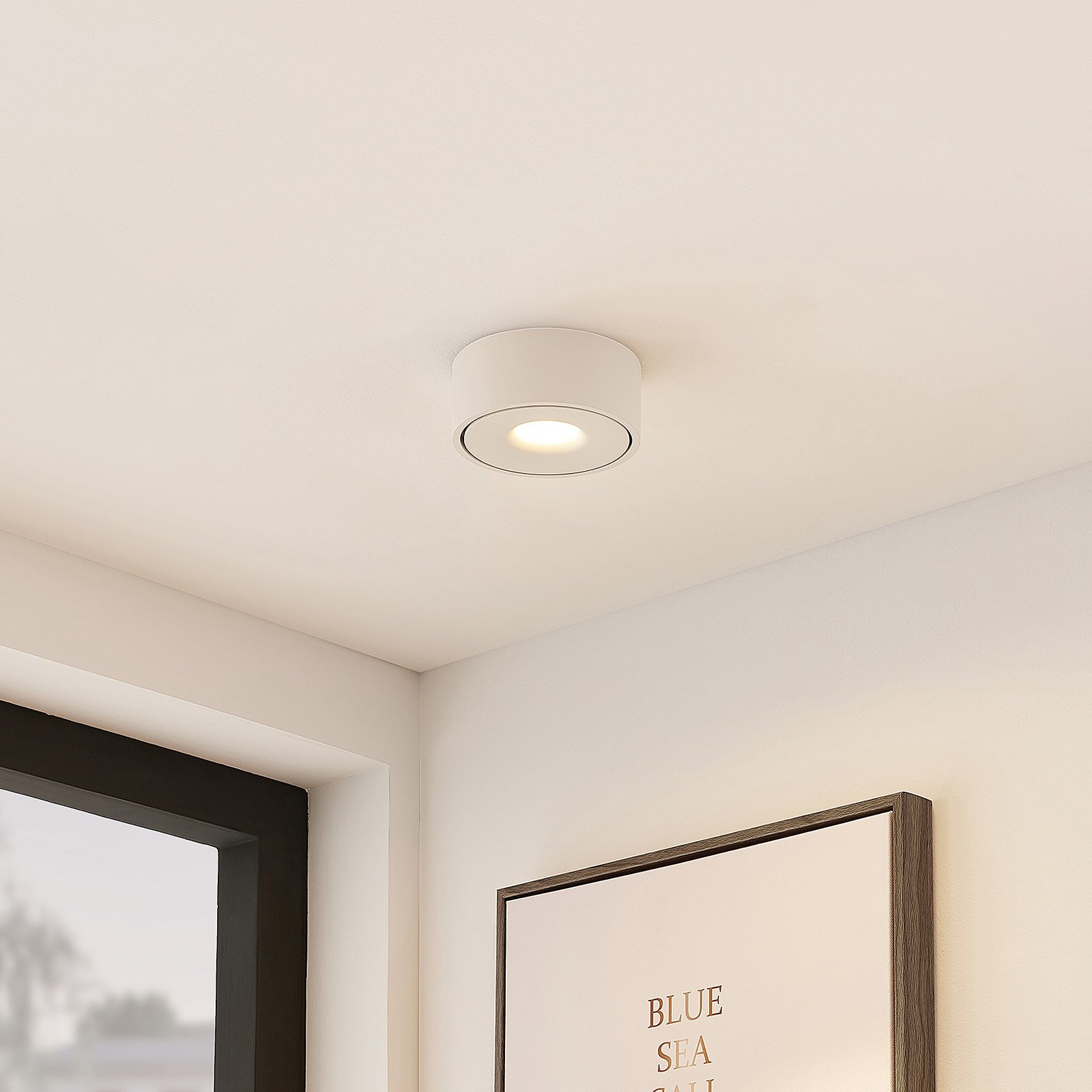 Plafonnier LED Arcchio, blanc, métal, Ø 12 cm