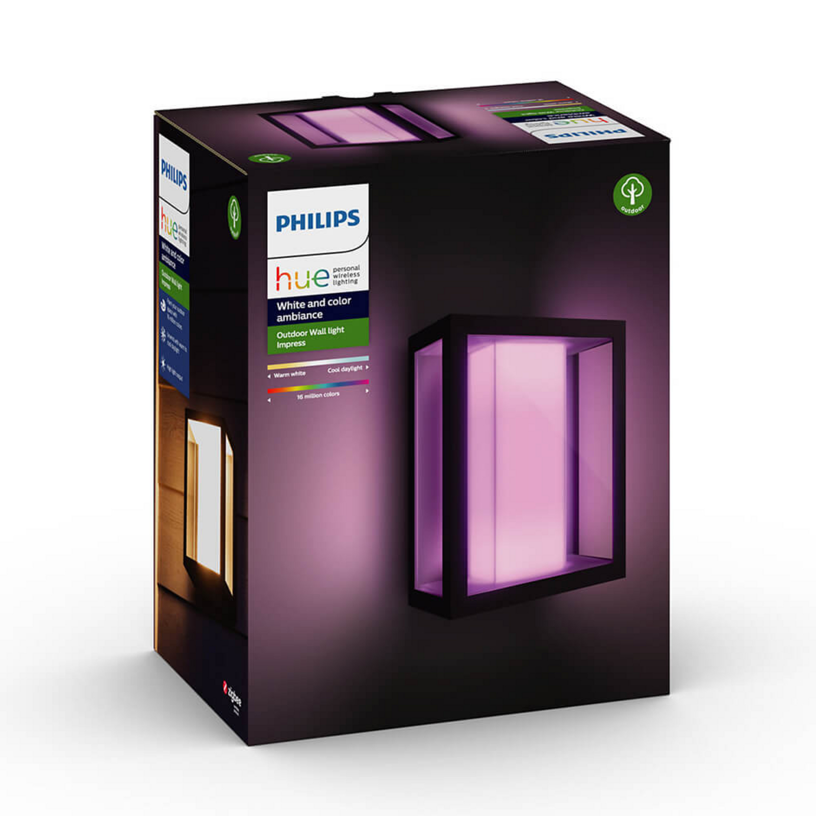 Impress Hue Vonkajšie Nástenné Svietidlo Large White/Color Amb. - Philips Hue