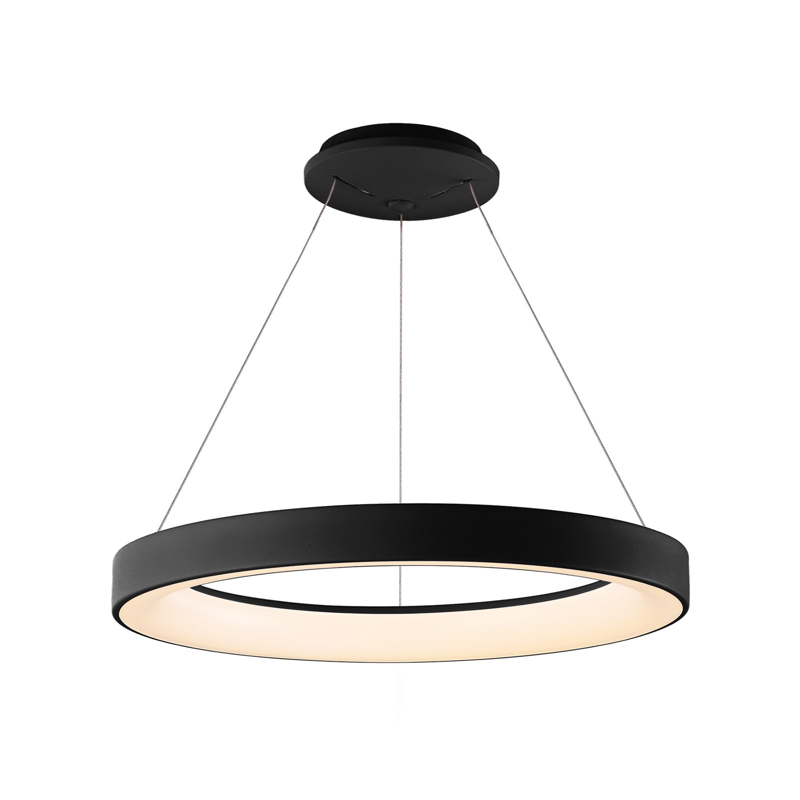Lámpara colgante LED Niseko II, control remoto, Ø 50 cm, negro