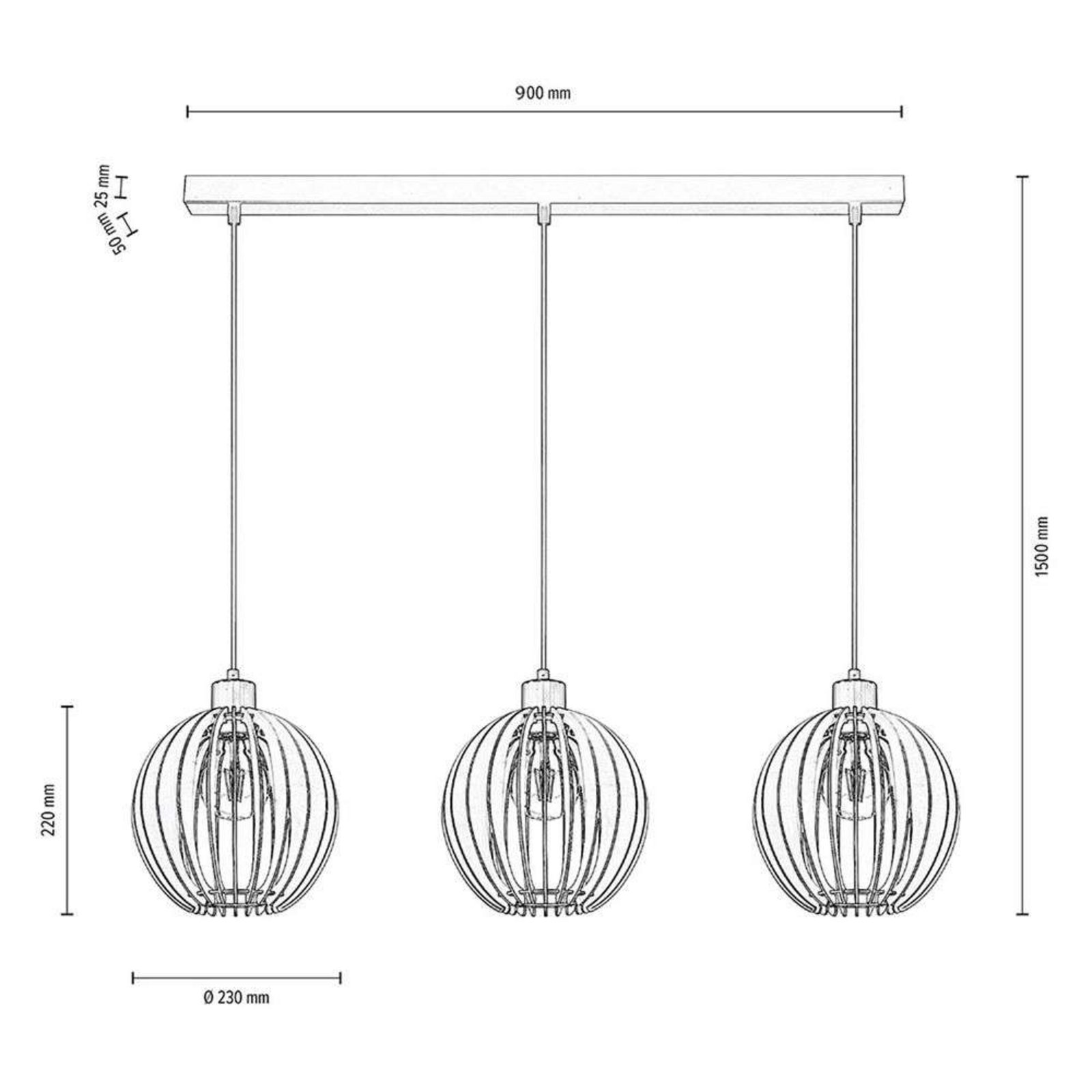 Clay 3 Suspension Black/Wood - Envostar