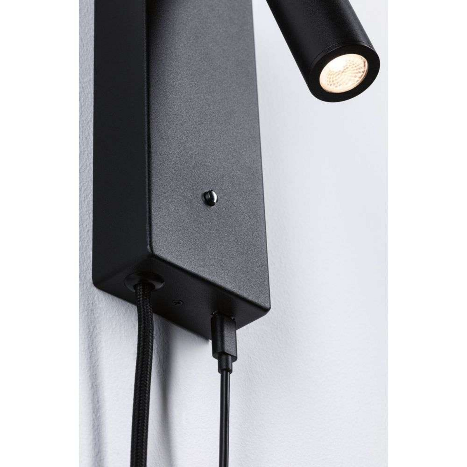 Hulda LED Væglampe USB C 3-step Dim. Mat Sort - Paulmann