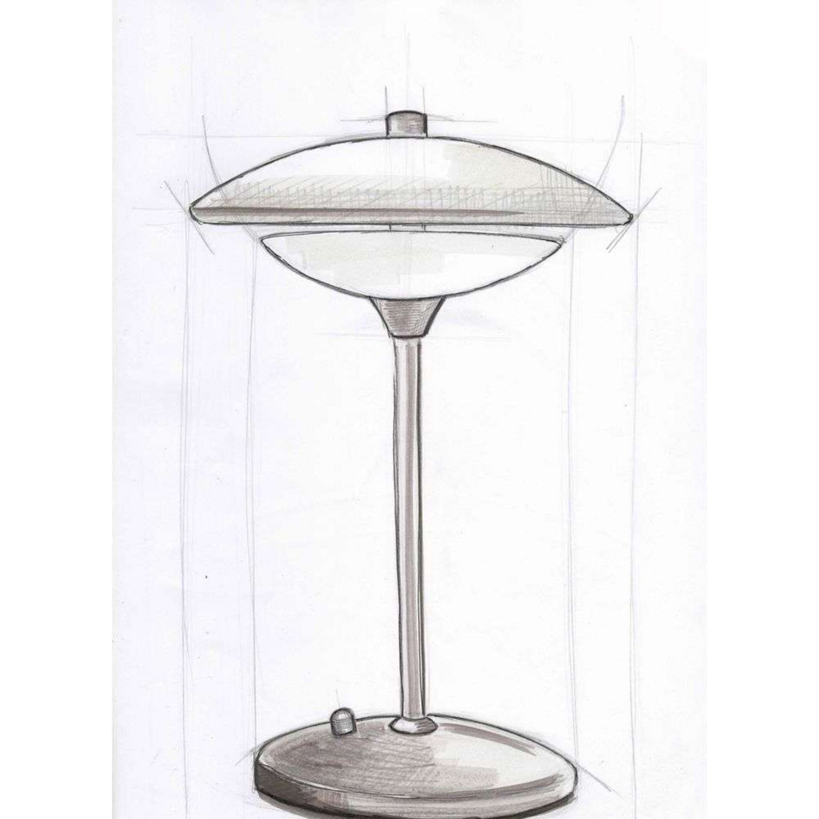 Baroni Lampa Stołowa Ø30 Black/Opal - Halo Design