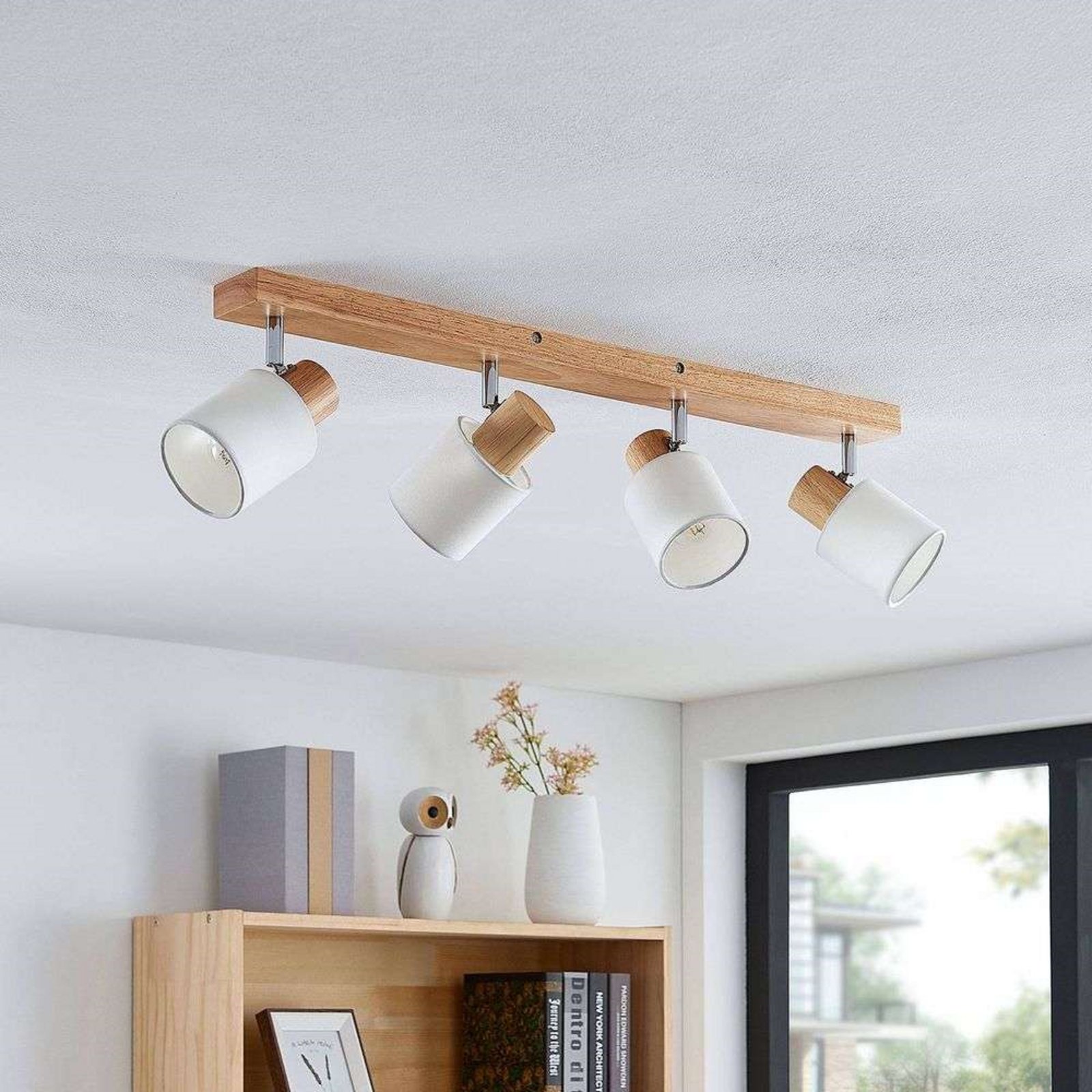 Wanessa 4 Deckenleuchte Wood/White - Lindby