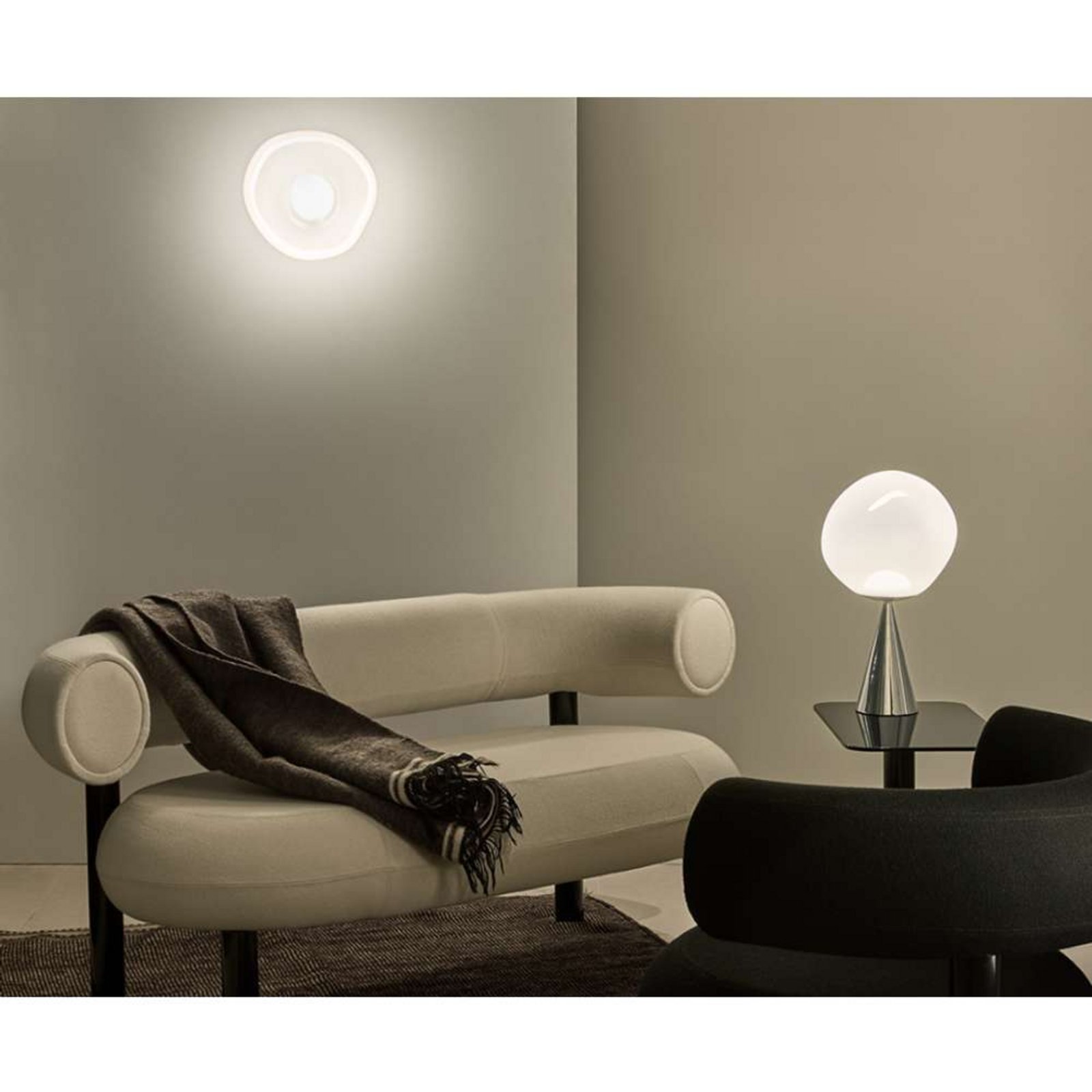 Melt Surface LED Wandlamp Mini Opal/Silver - Tom Dixon