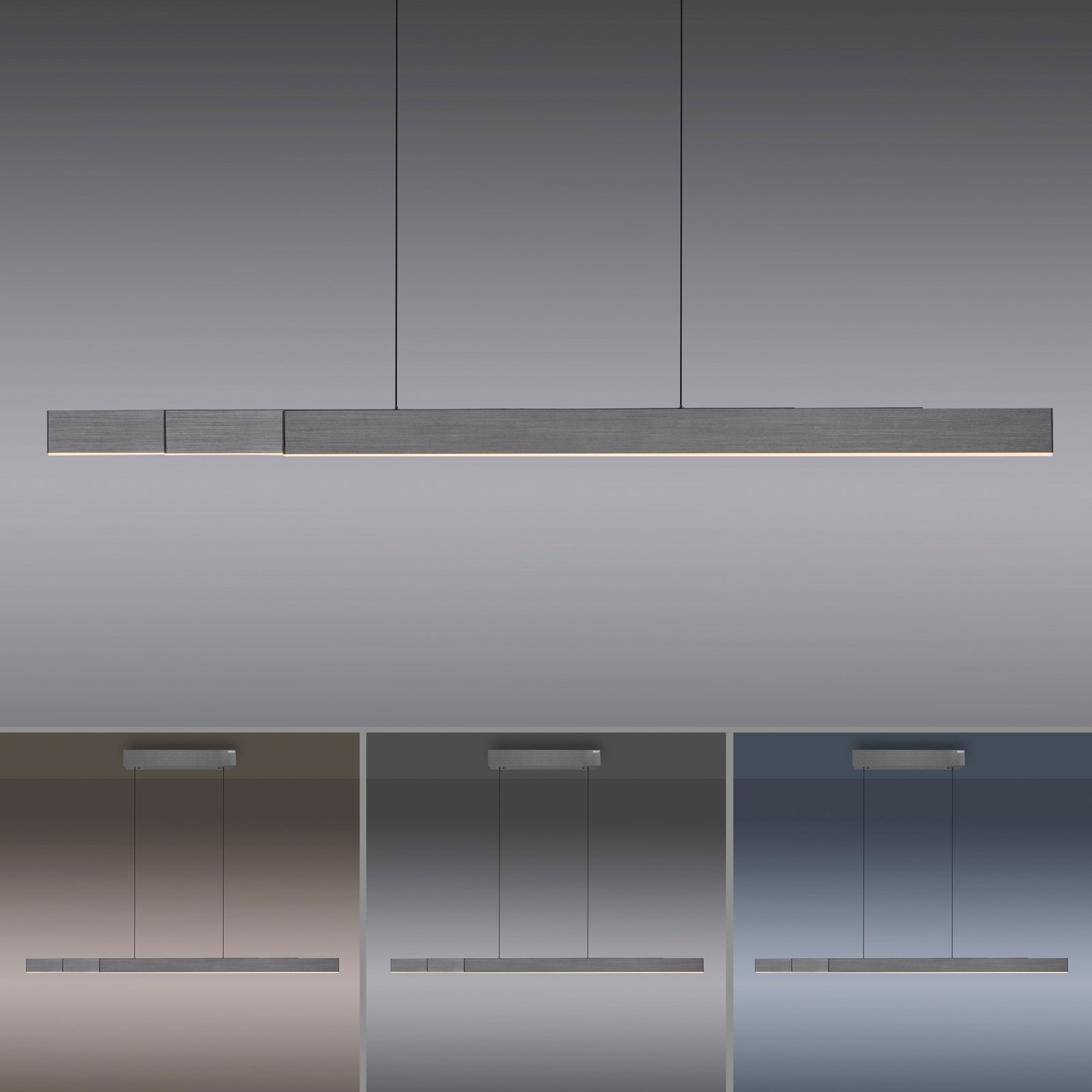 PURE LED hængelampe Moto-Rise, grå, aluminium, CCT