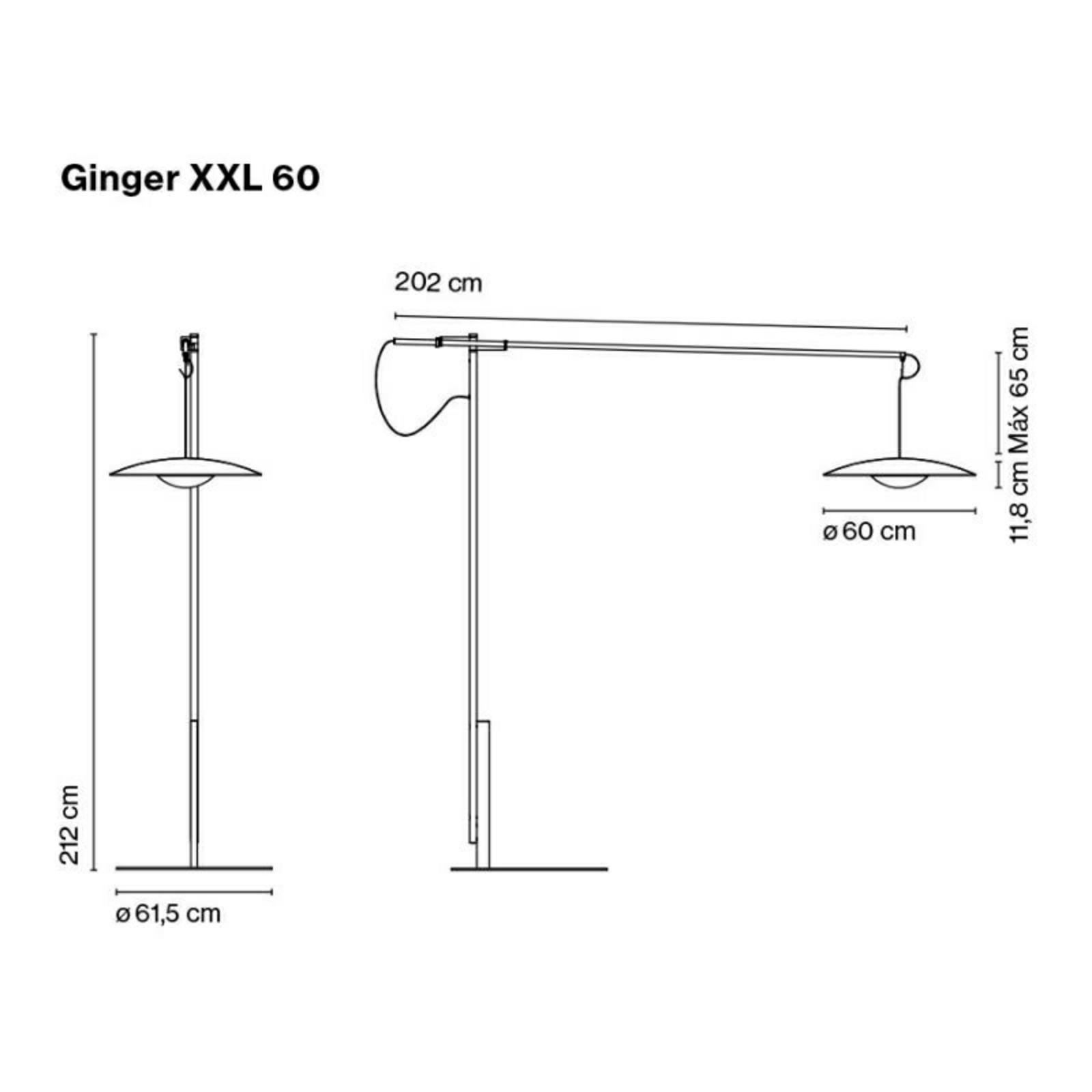 Ginger XXL 60 Állólámpa Wenge - Marset