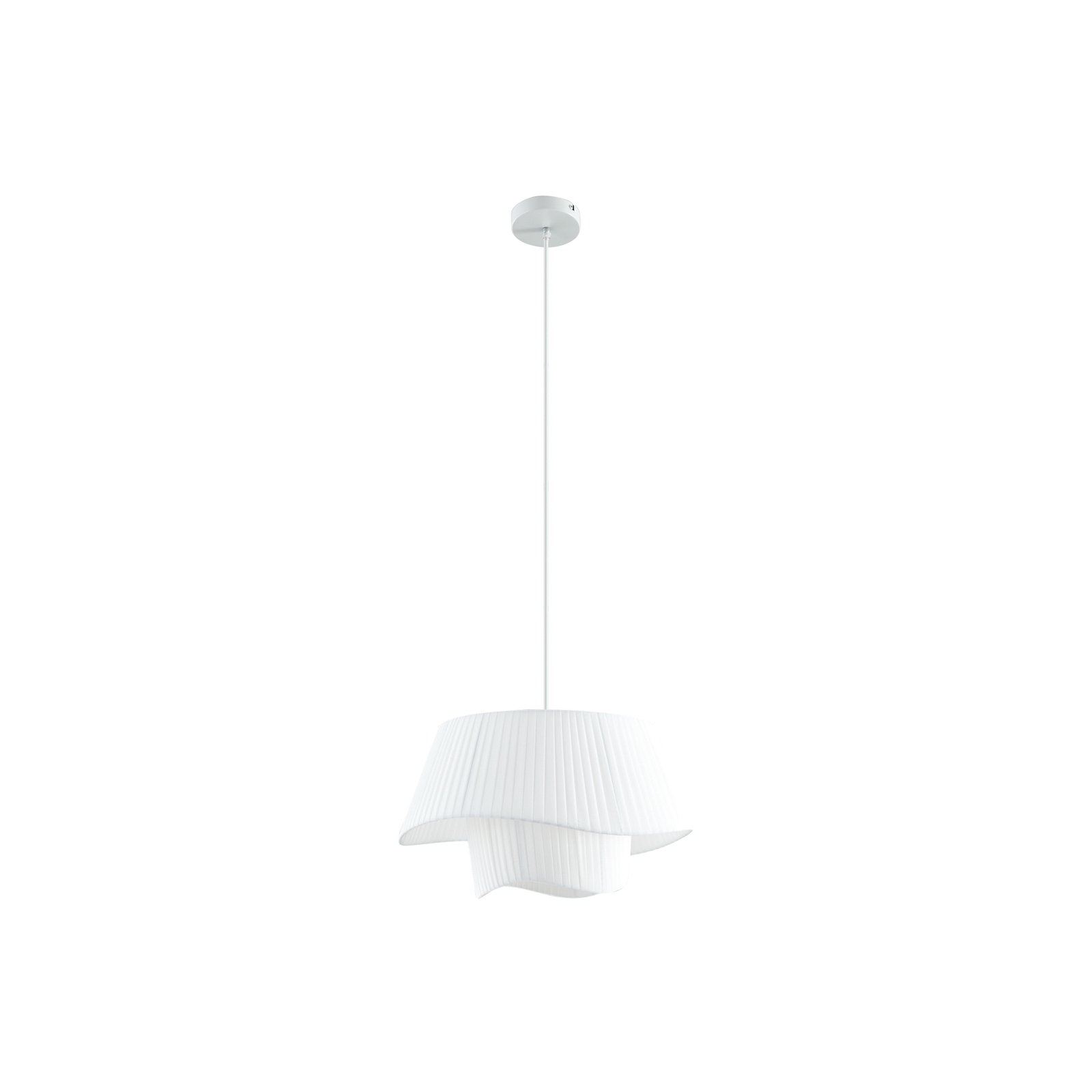 Lindby Hängeleuchte Eryndor, weiß, Textil, Ø 47 cm, E27