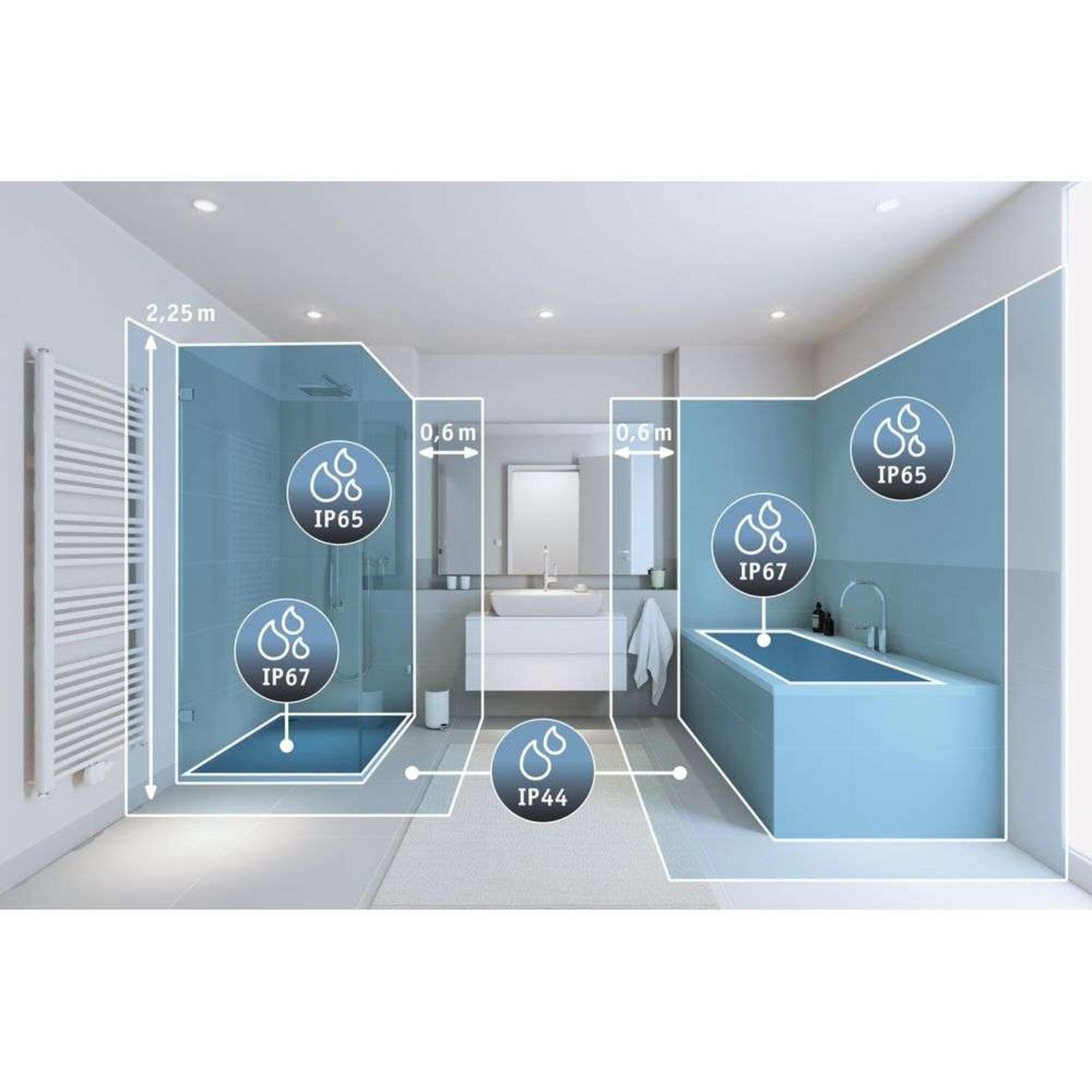 Selo LED Seinävalaisin TW IP44 Kromi - Paulmann
