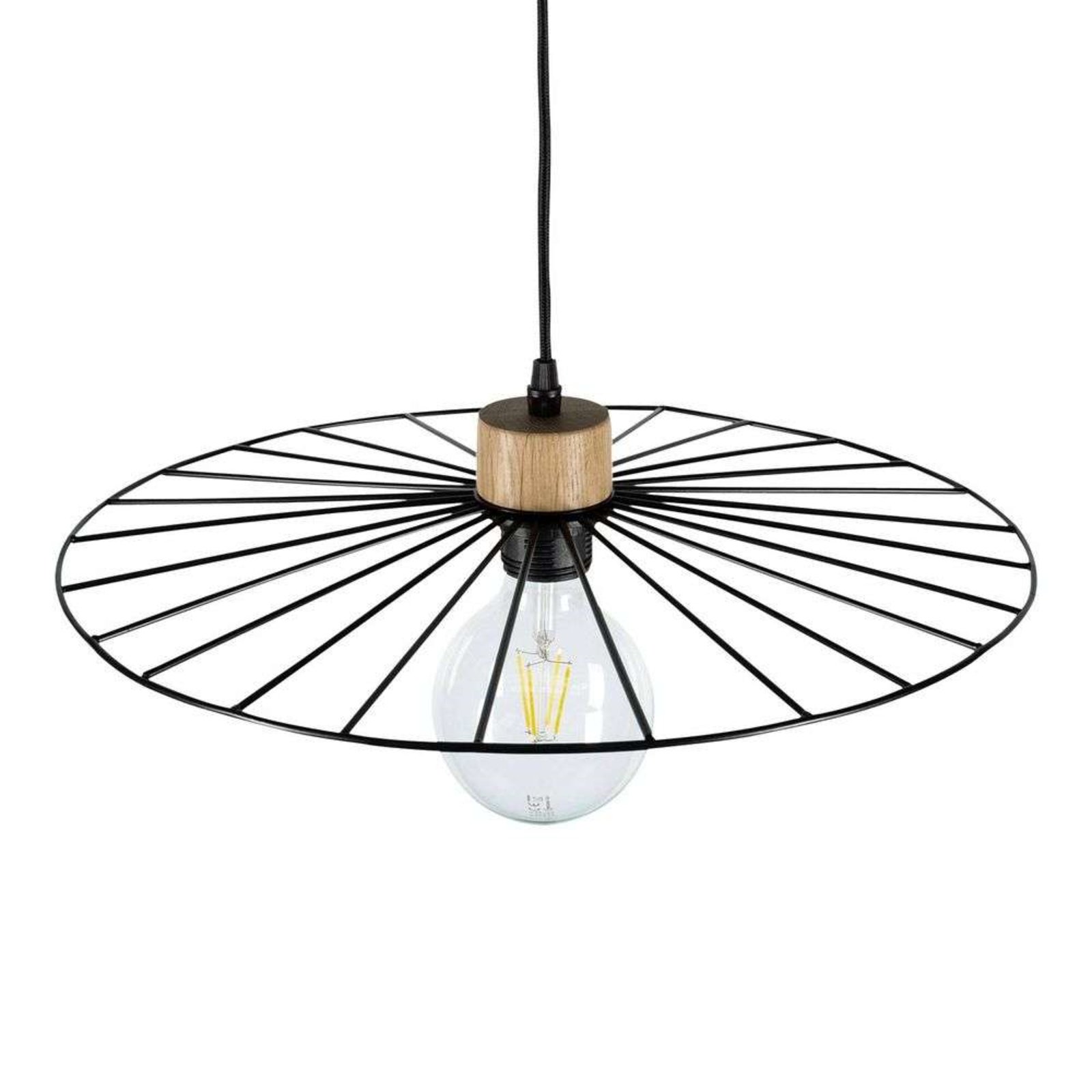Yahel Lámpara Colgante Ø45 Black/Wood - Envostar