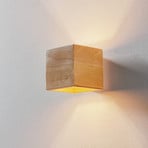 Applique murale Ara en forme de cube en bois