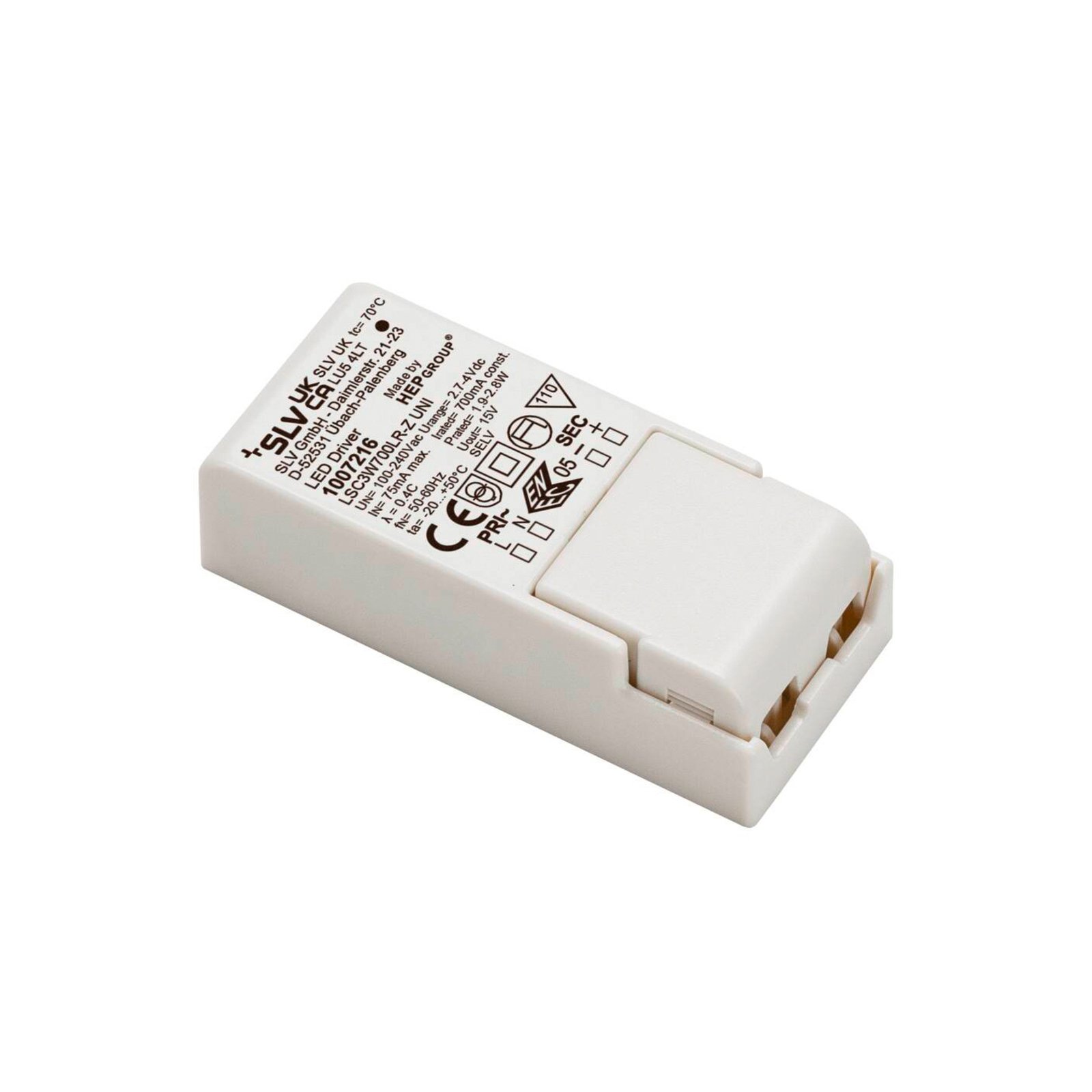 SLV LED драйвер 1,9 - 2,8 W, 700 mA, 2,7 - 4 V DC, с възможност за димиране