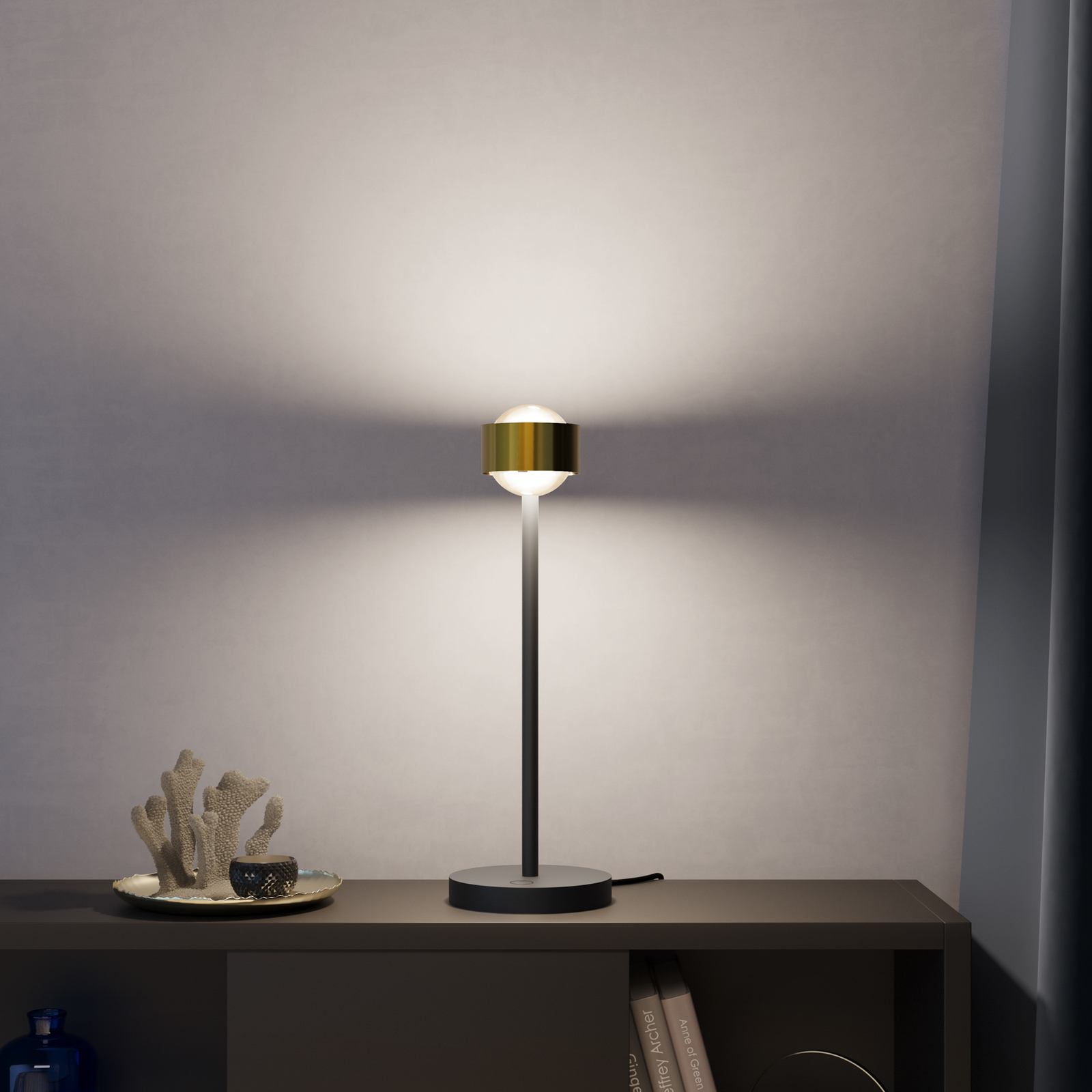 Puk! 80 Eye Table LED linser matt, mässing/svart