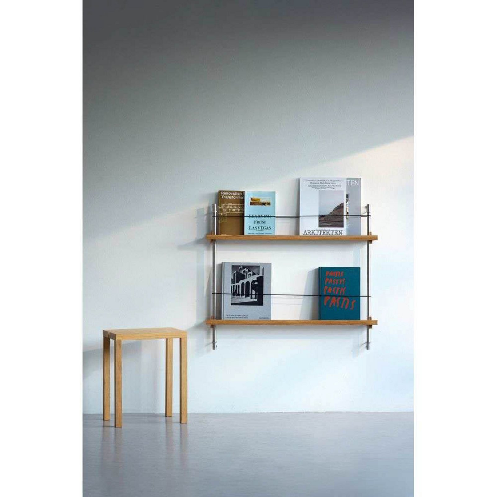 Magazine Shelving 65 Prateleira Black/Stainless Steel - Moebe