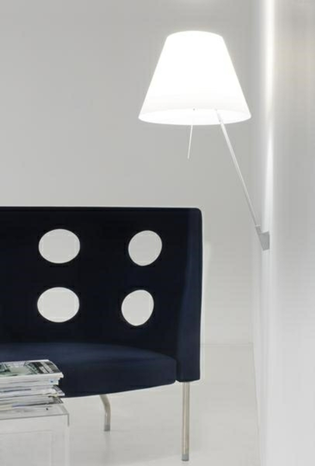 Costanza Vägglampa m/Dimmer Alu/Shaded Stone - Luceplan