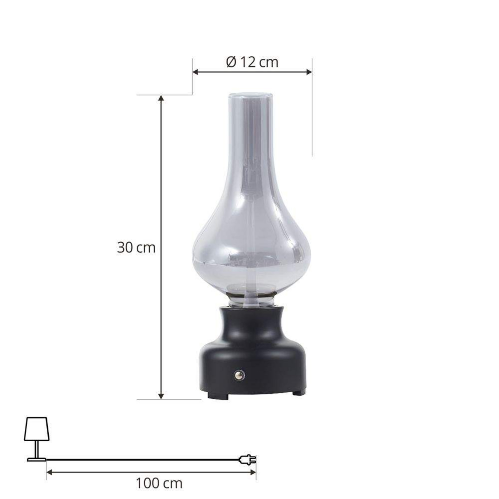 Mist Prijenosni Stolna lampa Crna - NOLA