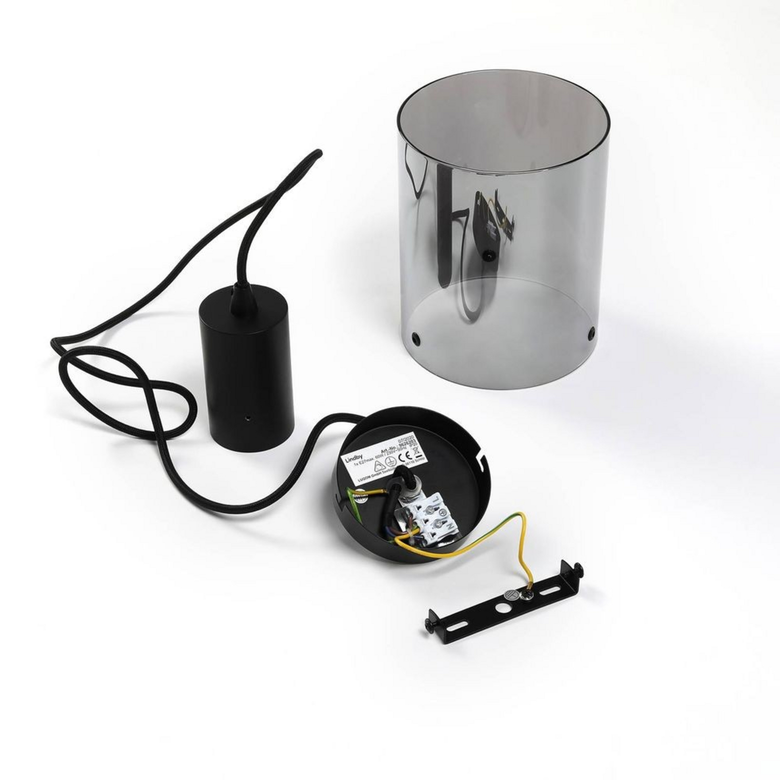 Kourtney Hanglamp Black/Smoke - Lindby