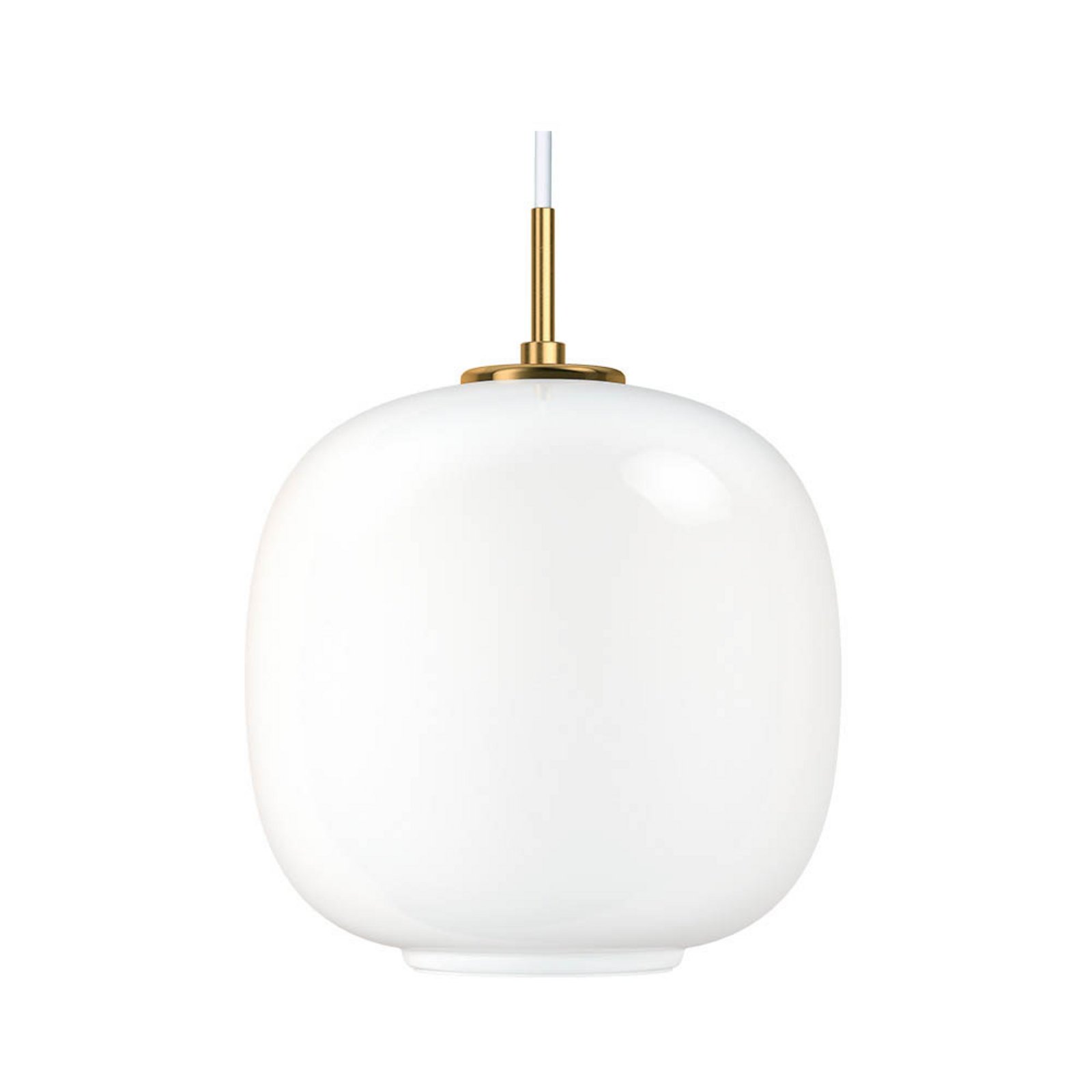 VL45 Radiohus Lámpara Colgante Ø250 V3 Latón/Glossy White Ópalo - Louis Poulsen