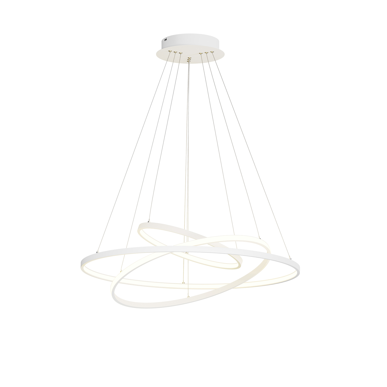 Lucande LED pendant light Ezana, white, metal, Ø 80cm