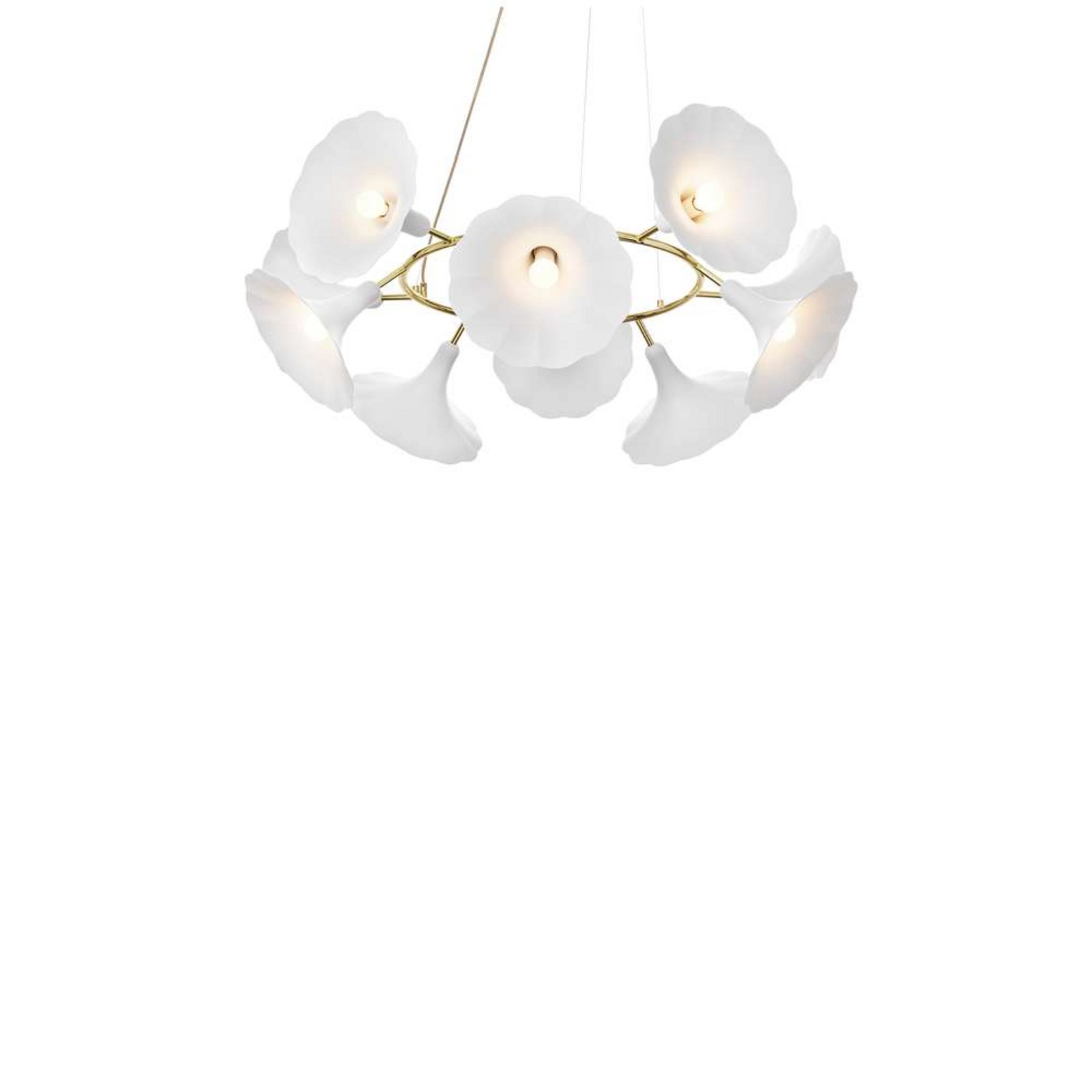 Petalii 10 Lysekrone White/Polished Brass - Nuura
