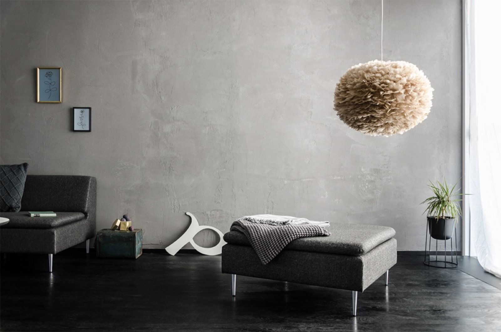Eos Pendant Large Light Brown/White - UMAGE