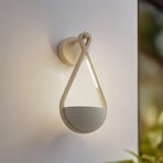 Lucande LED-utomhusvägglampa Florka, betong, hängande korg, IP54